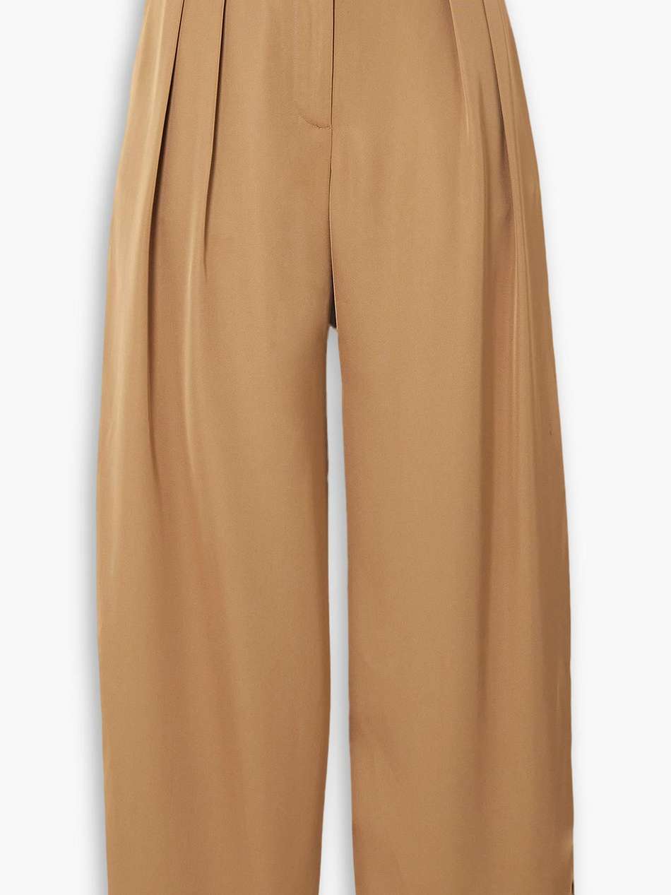 piscali pleated satin wide-leg pants