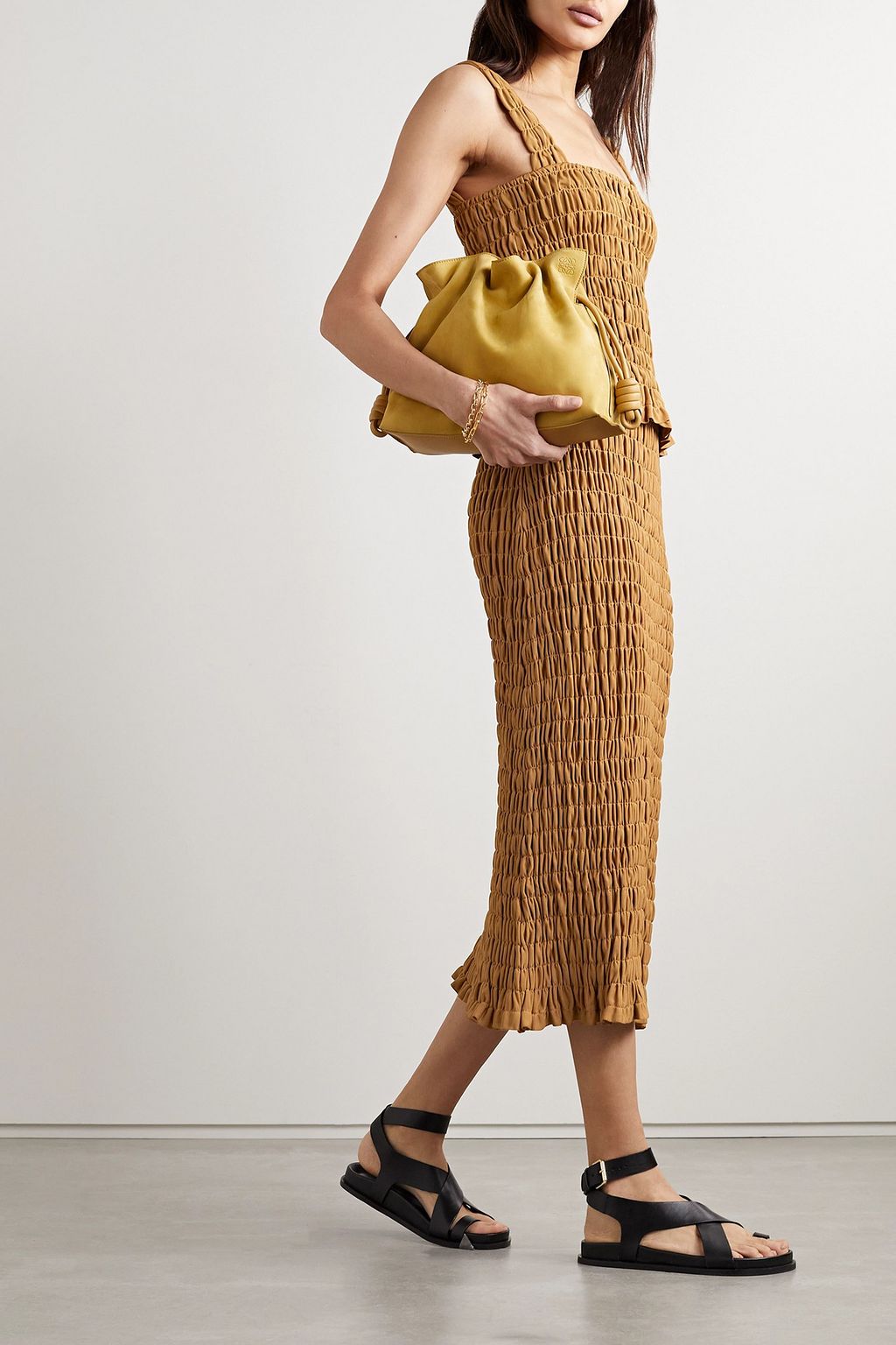 BY MALENE BIRGER تنورة Emla متوسّطة الطول مزمومة من الجيرسي المطاطي