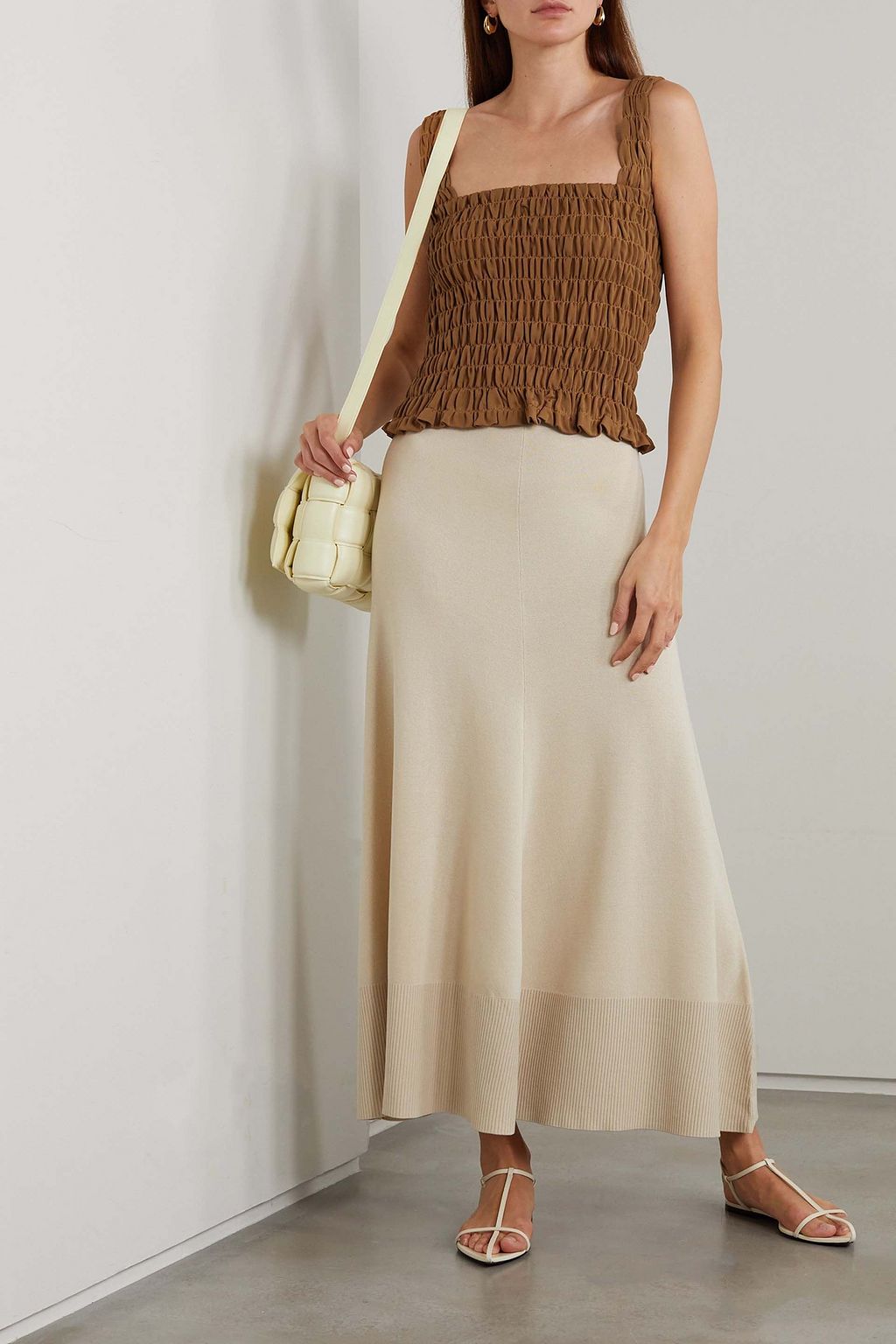 BY MALENE BIRGER Elnaz shirred stretch-jersey tank