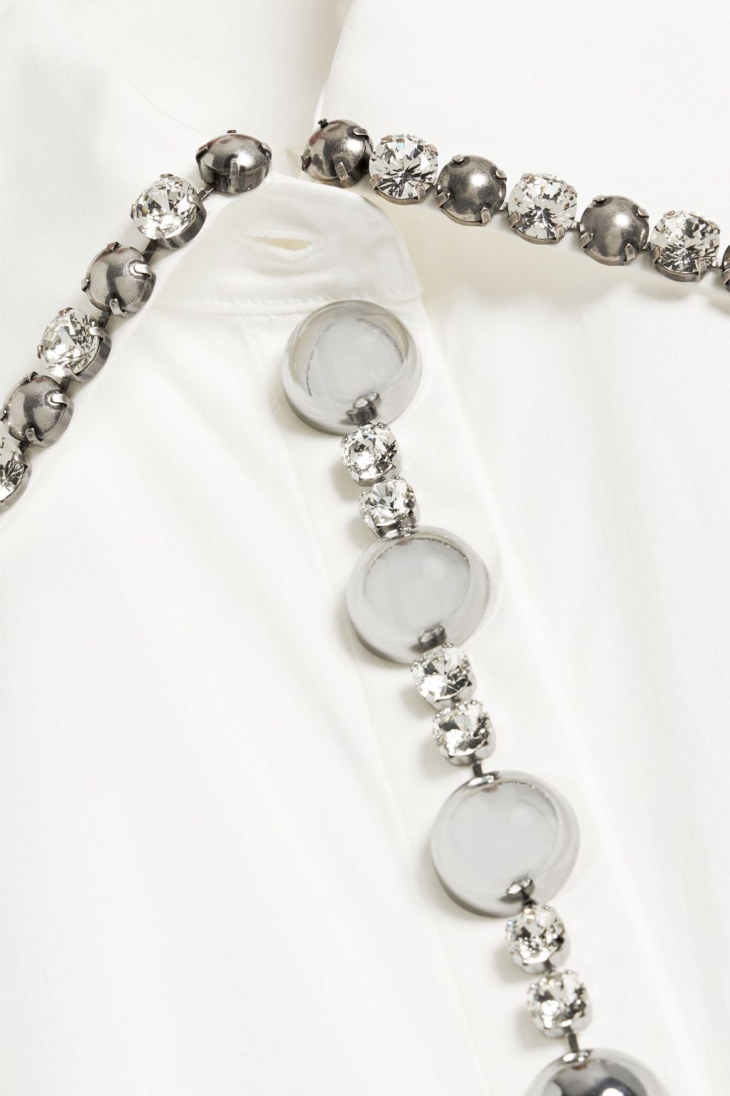 AREA Embellished cotton-blend poplin shirt