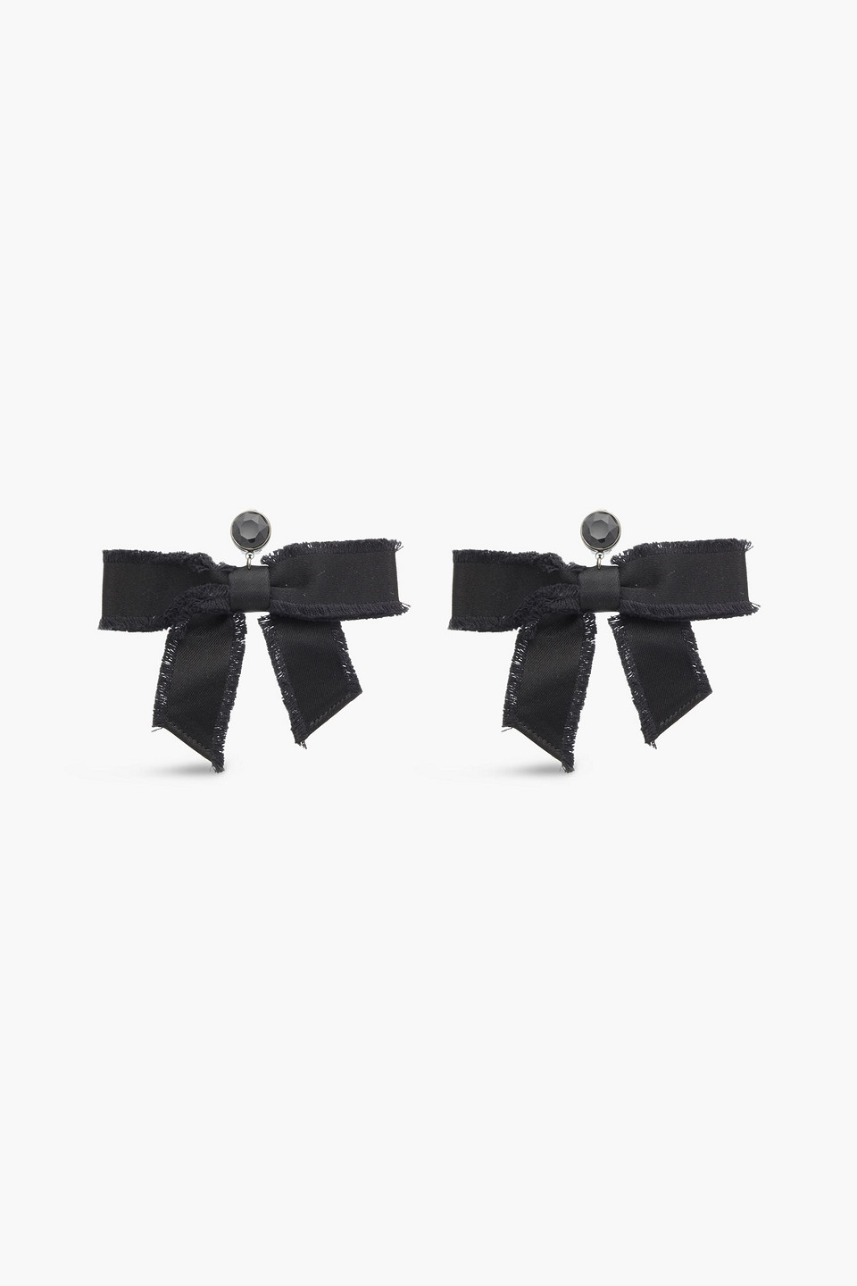Redv Silver-tone, Satin And Crystal Earrings In Black