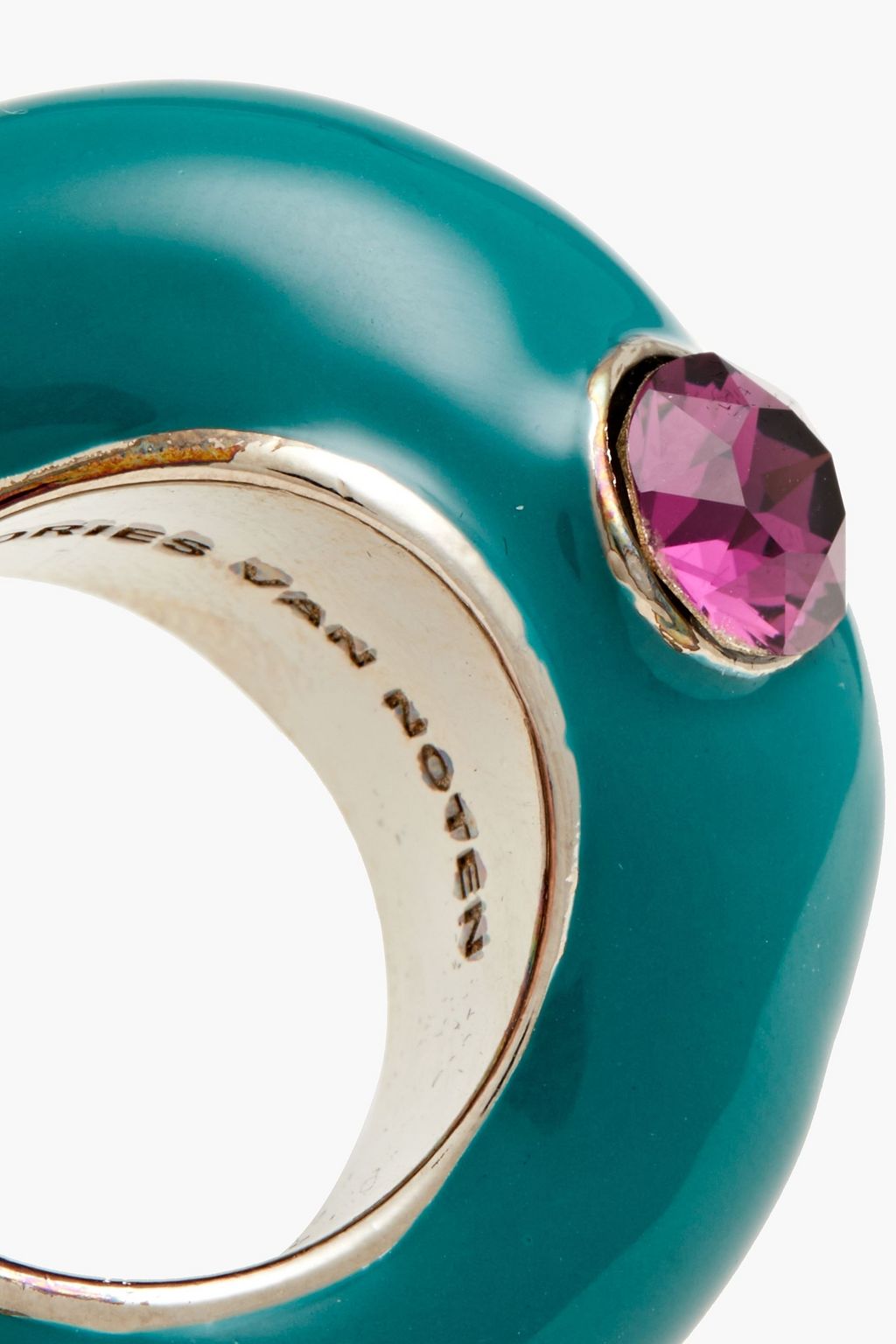 DRIES VAN NOTEN Gold-tone, resin and crystal ring