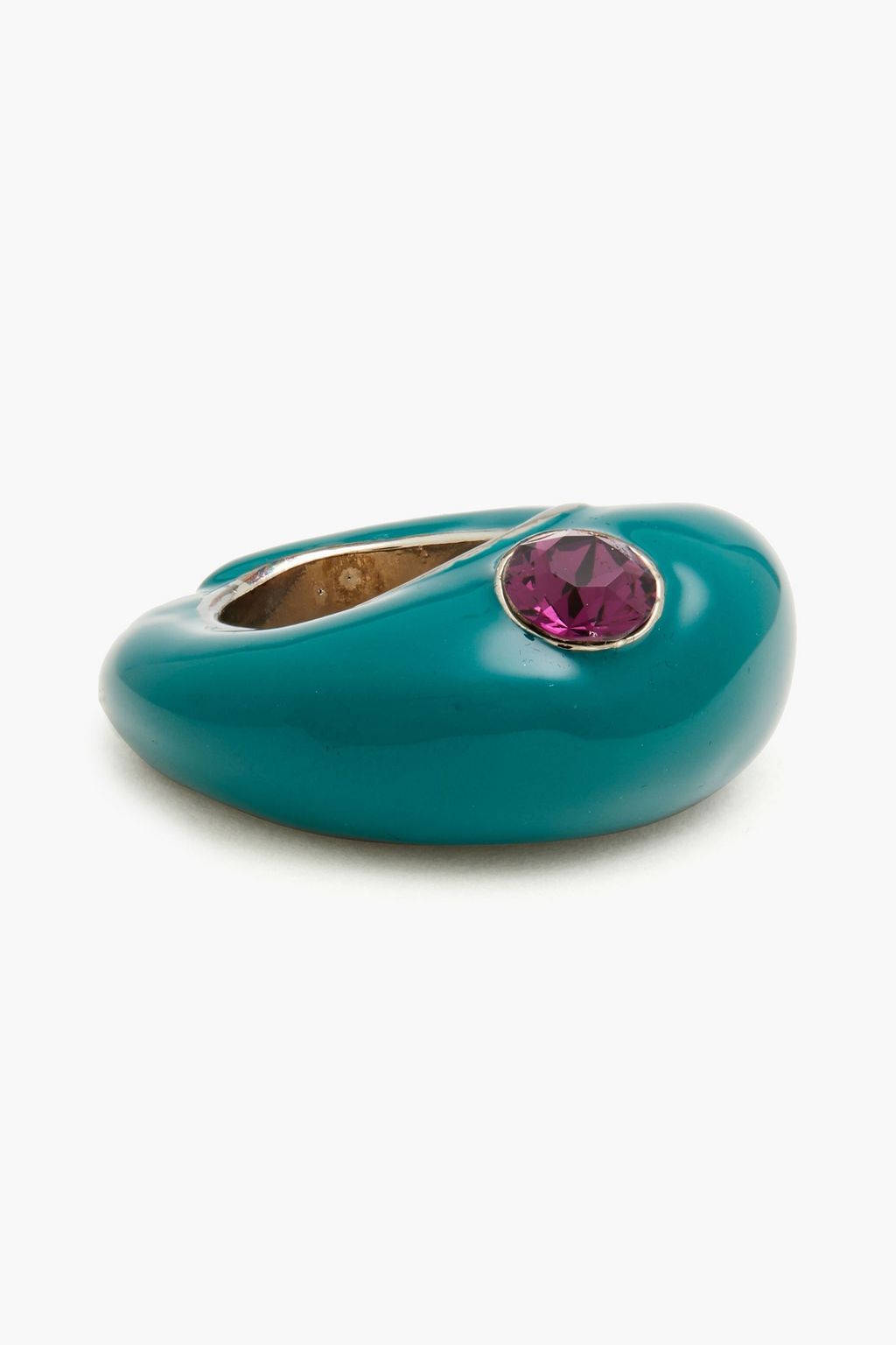 DRIES VAN NOTEN Gold-tone, resin and crystal ring