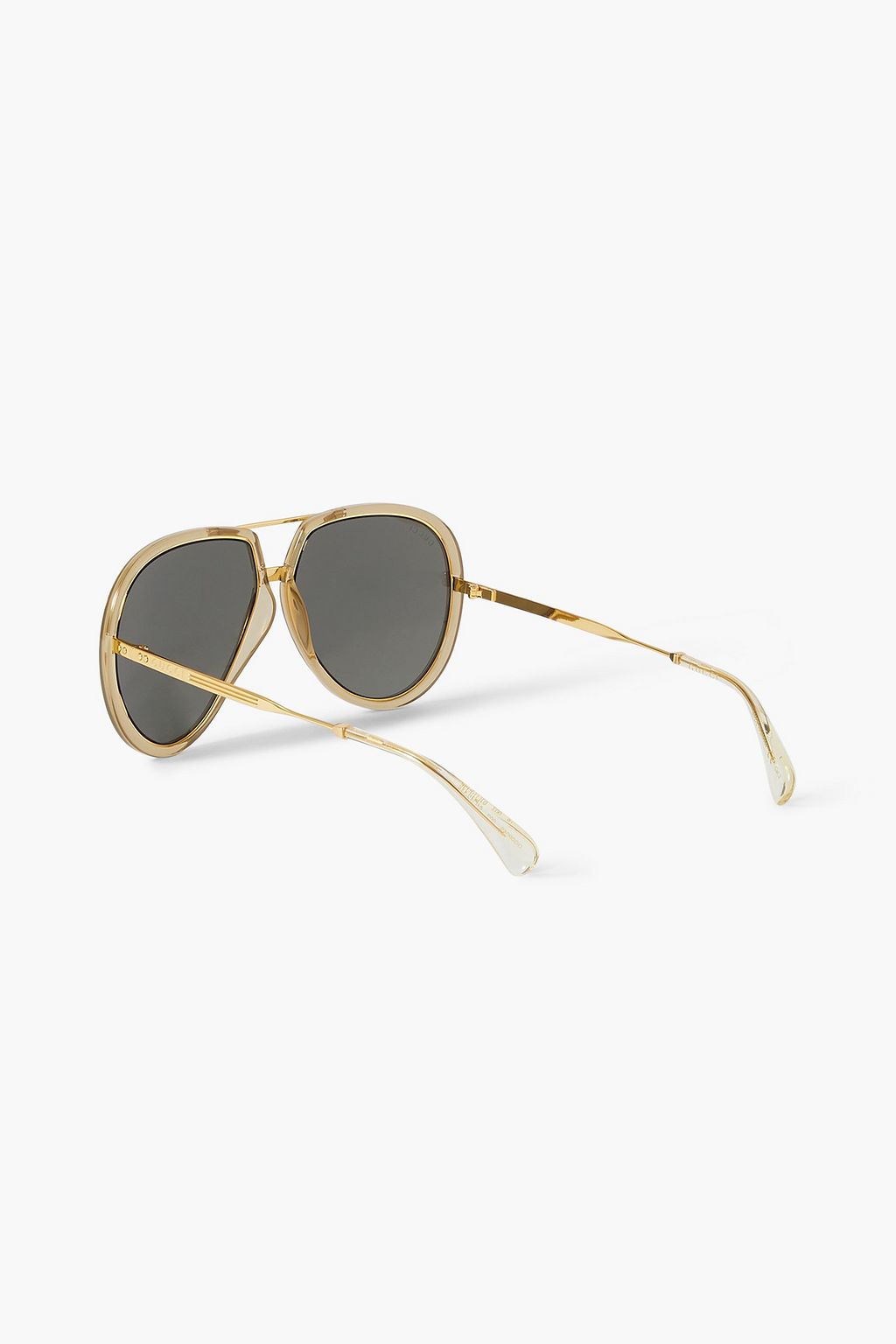 GUCCI Aviator-style gold-tone and acetate sunglasses