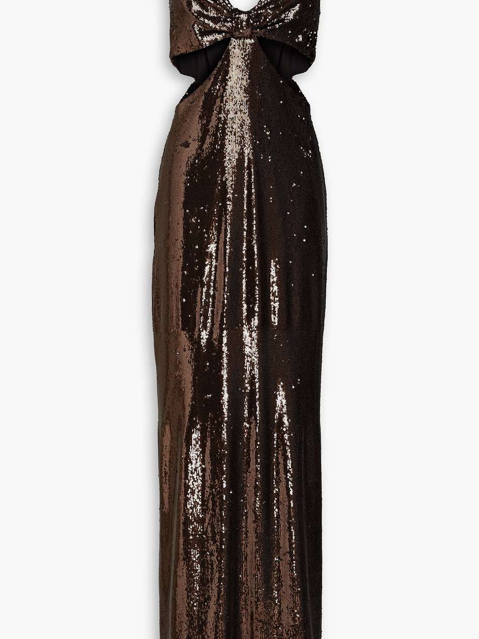 chloe cutout sequined tulle gown