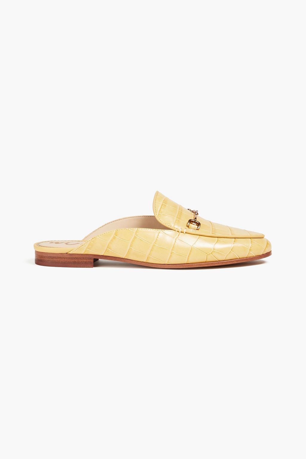 SAM EDELMAN Linnie embellished croc-effect leather slippers | THE OUTNET