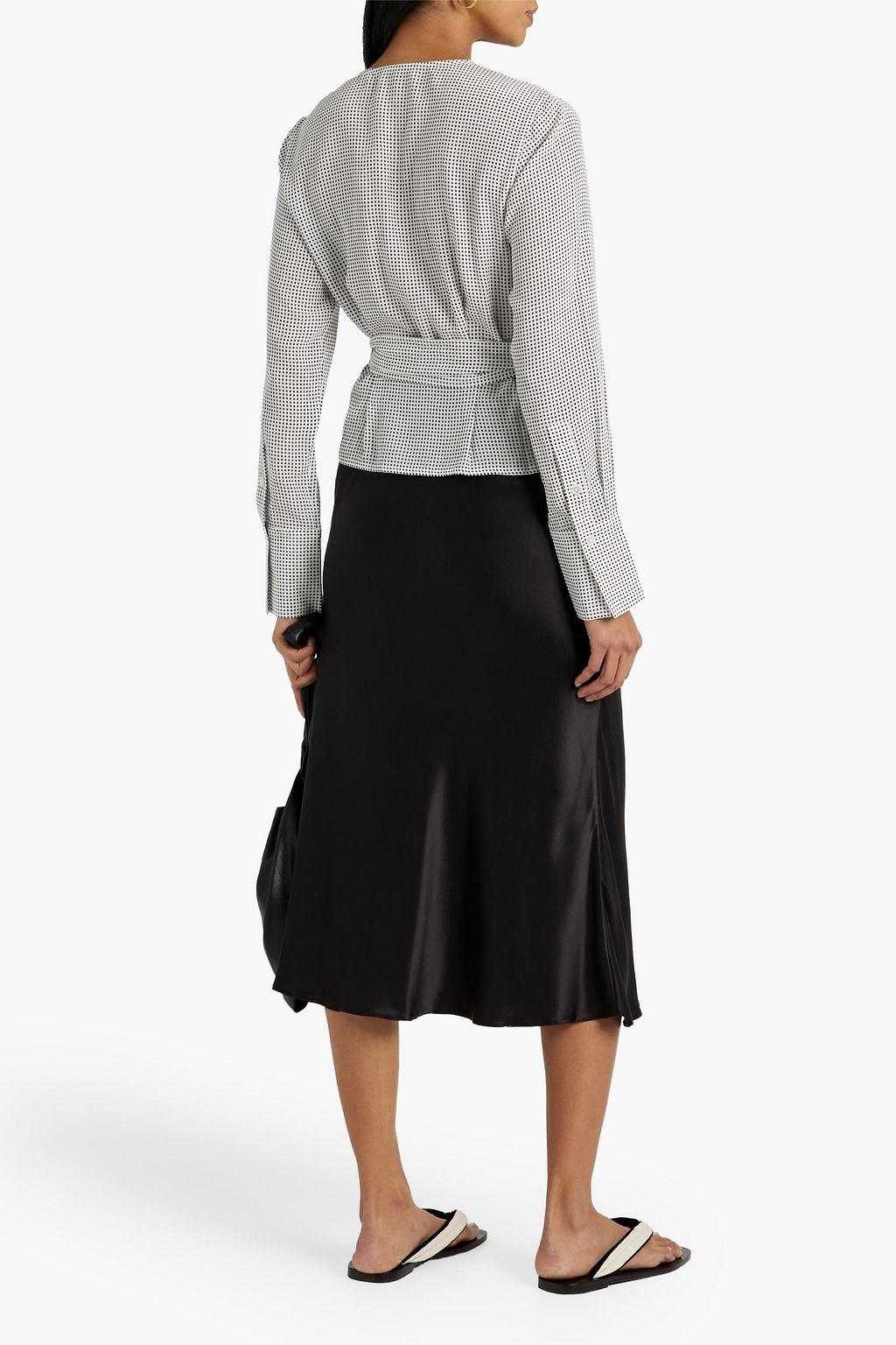 EQUIPMENT Cenna polka-dot silk crepe de chine wrap top