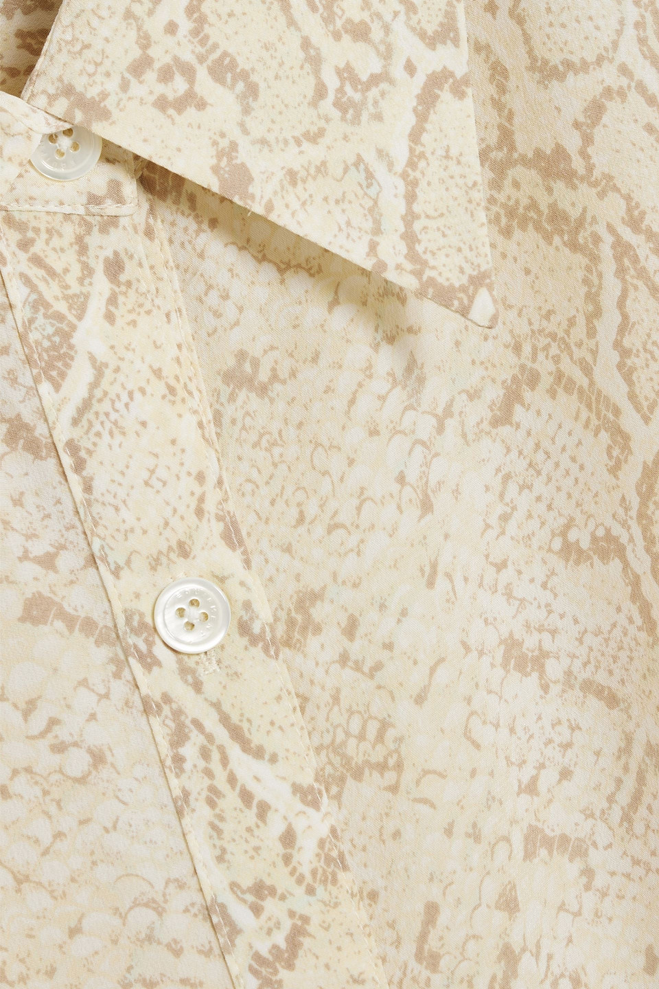 Equipment Geneva Tie-front Snake-print Silk Crepe De Chine Shirt In Cream