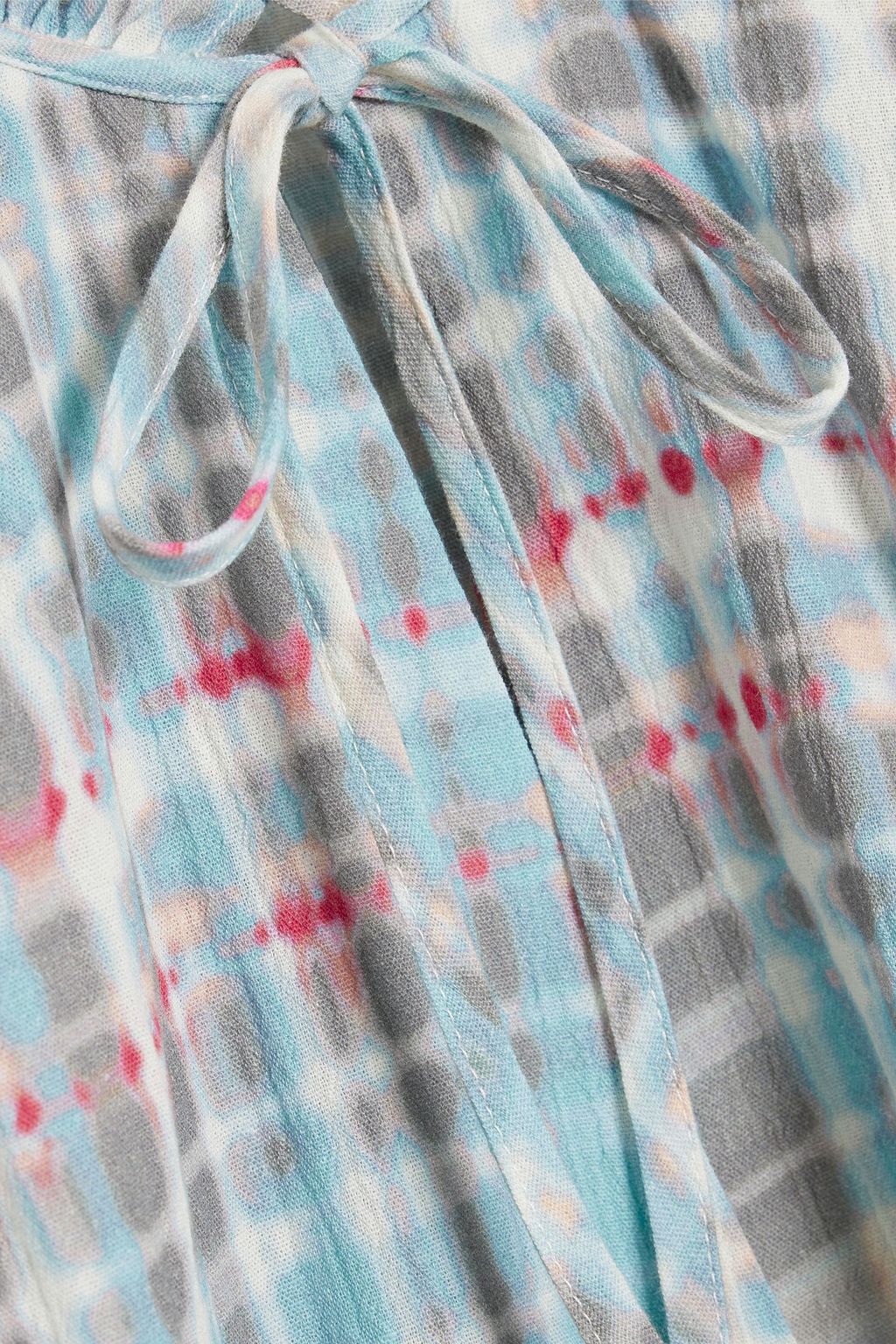 JOIE Jindrah gathered printed cotton blouse