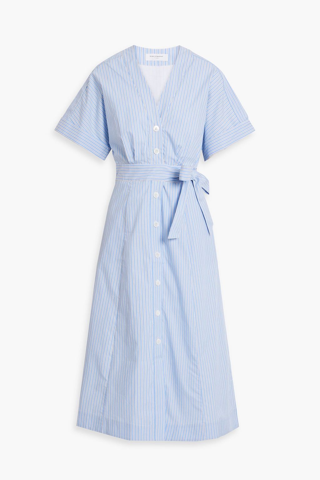 EQUIPMENT Calyer pleated striped cotton-poplin midi dress | THE OUTNET