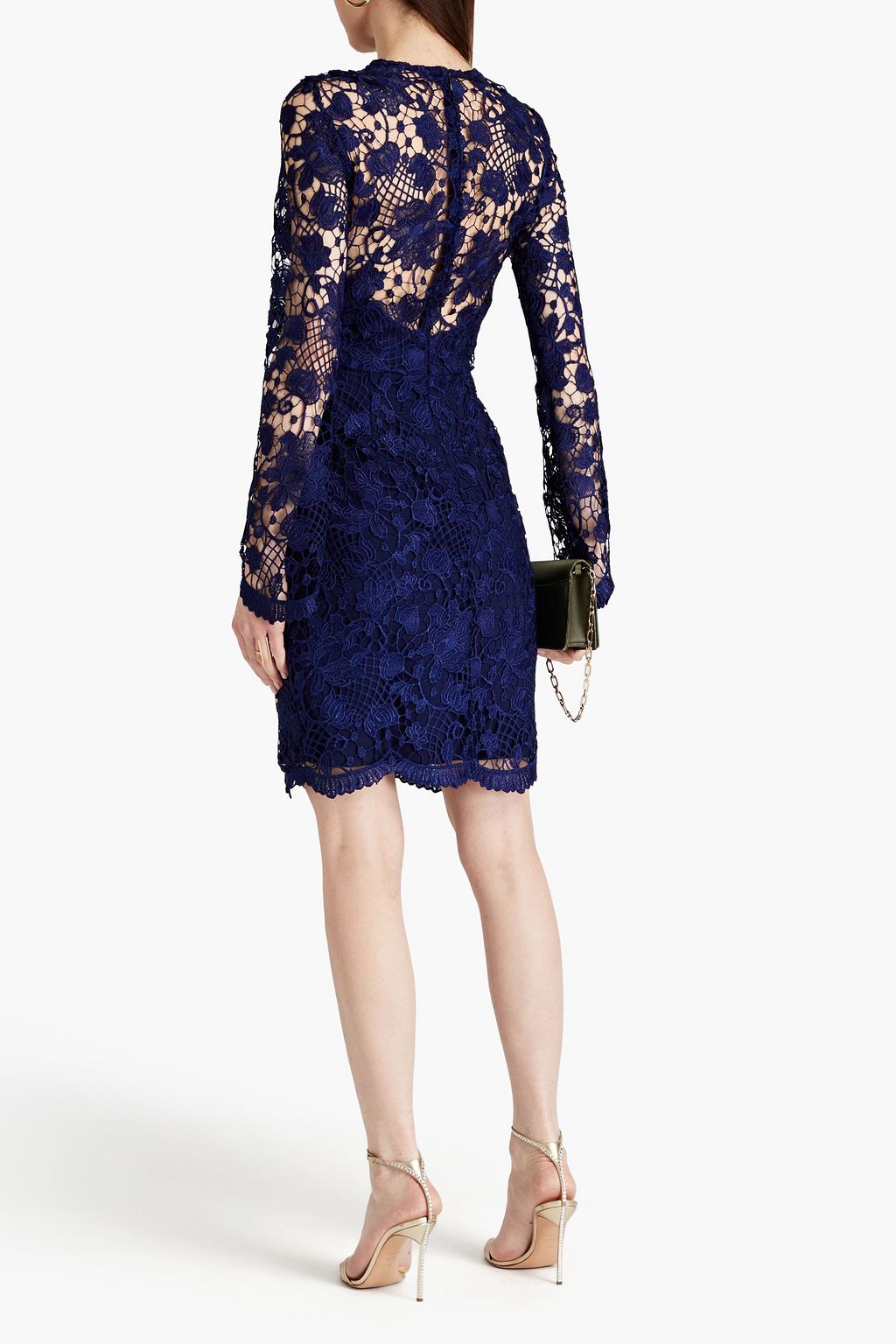 REEM ACRA فستان من الدانتيل المخرم