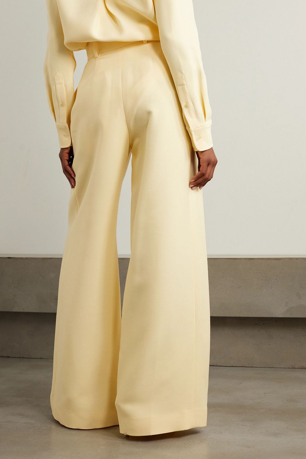 BRANDON MAXWELL The Holland wool-blend crepe wide-leg pants