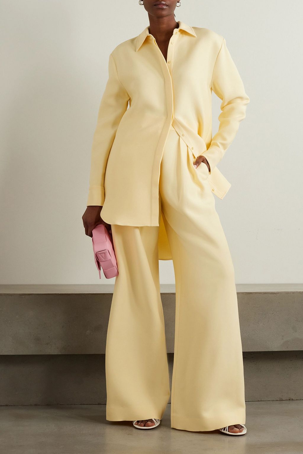 BRANDON MAXWELL The Holland wool-blend crepe wide-leg pants