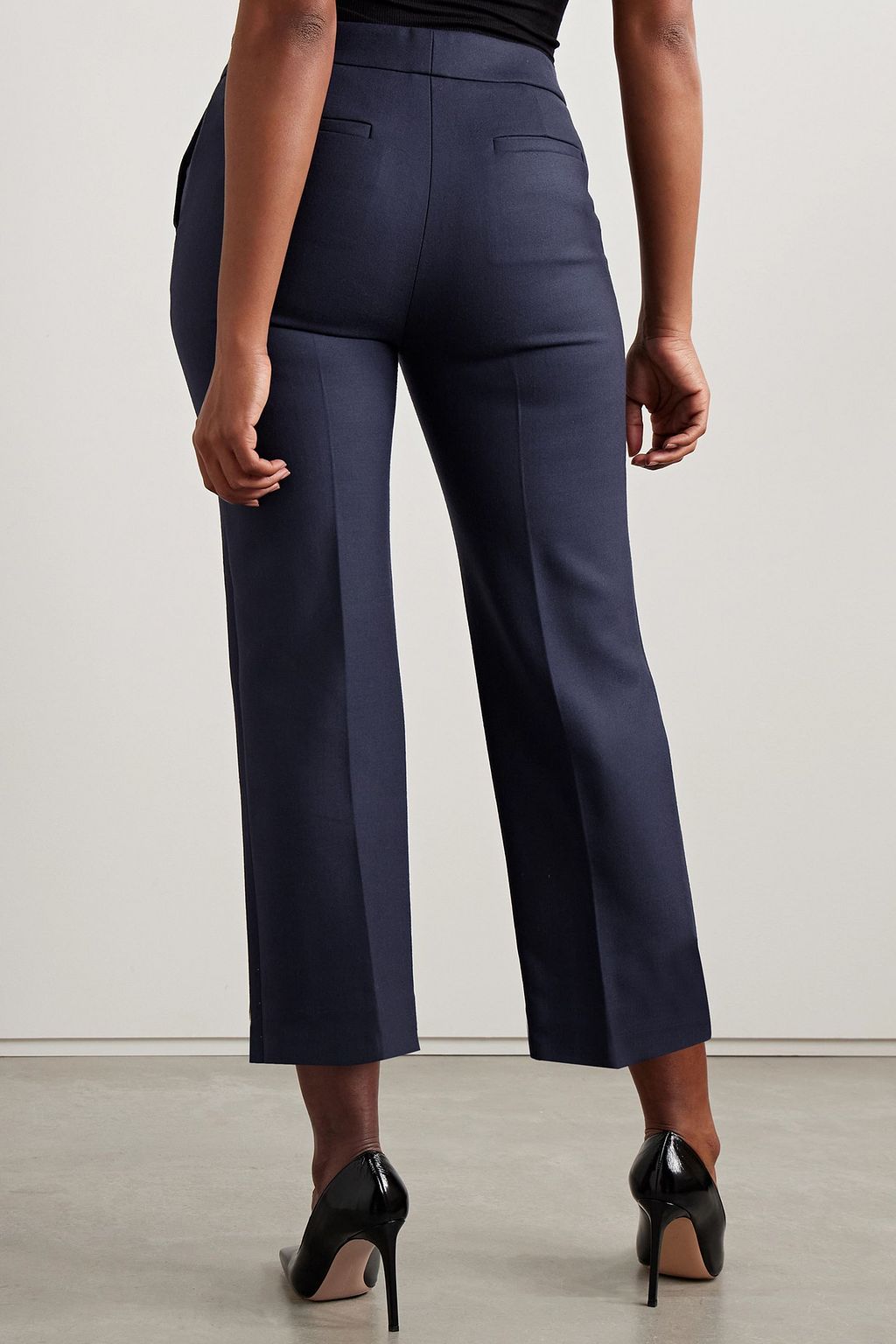 BRANDON MAXWELL 크롭 울 혼방 스트레이트 팬츠