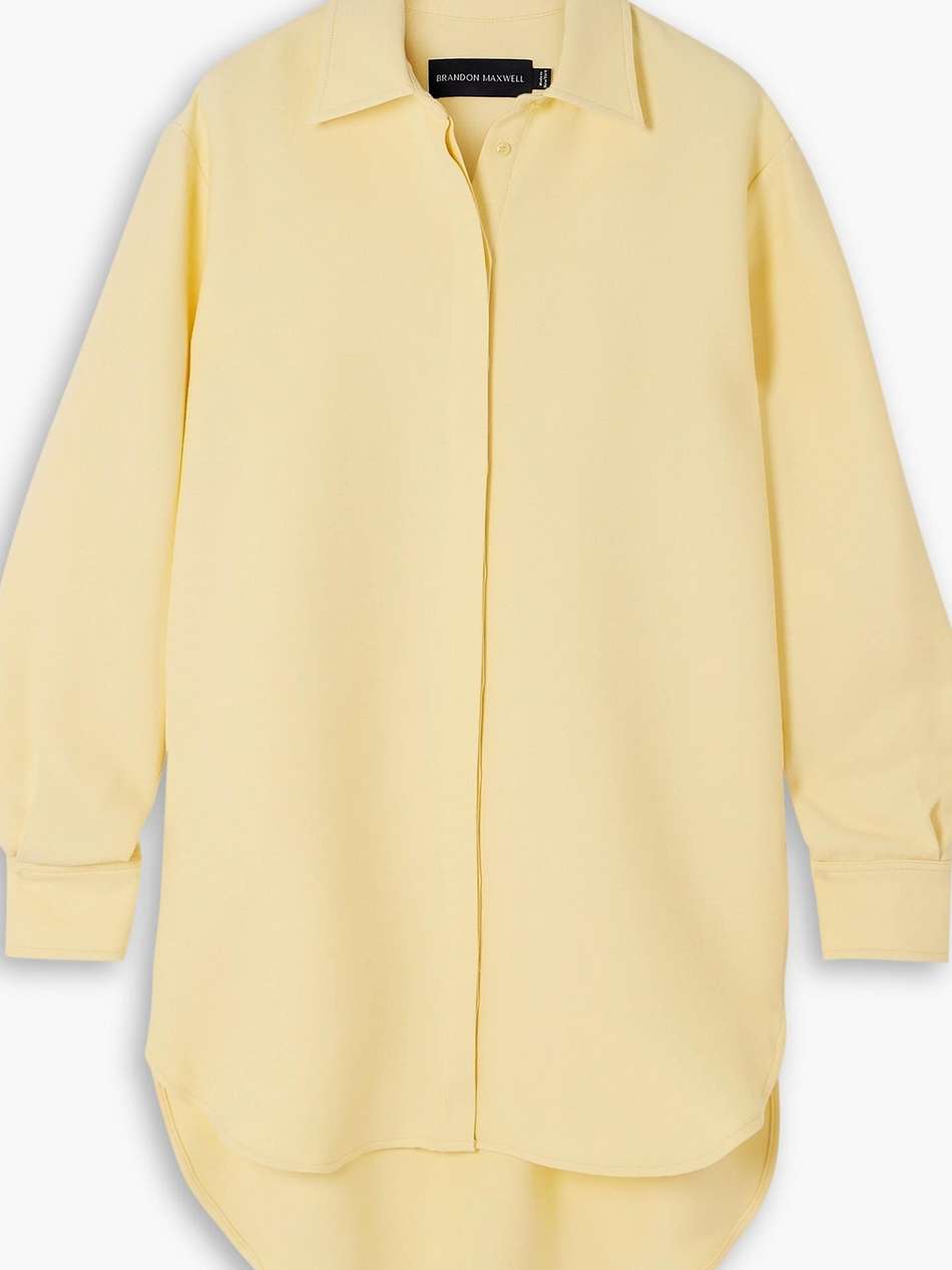 the phillippa wool-blend crepe mini shirt dress