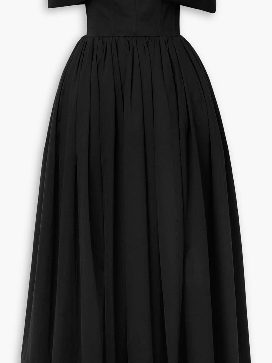 blaise off-the-shoulder cotton-blend poplin midi dress
