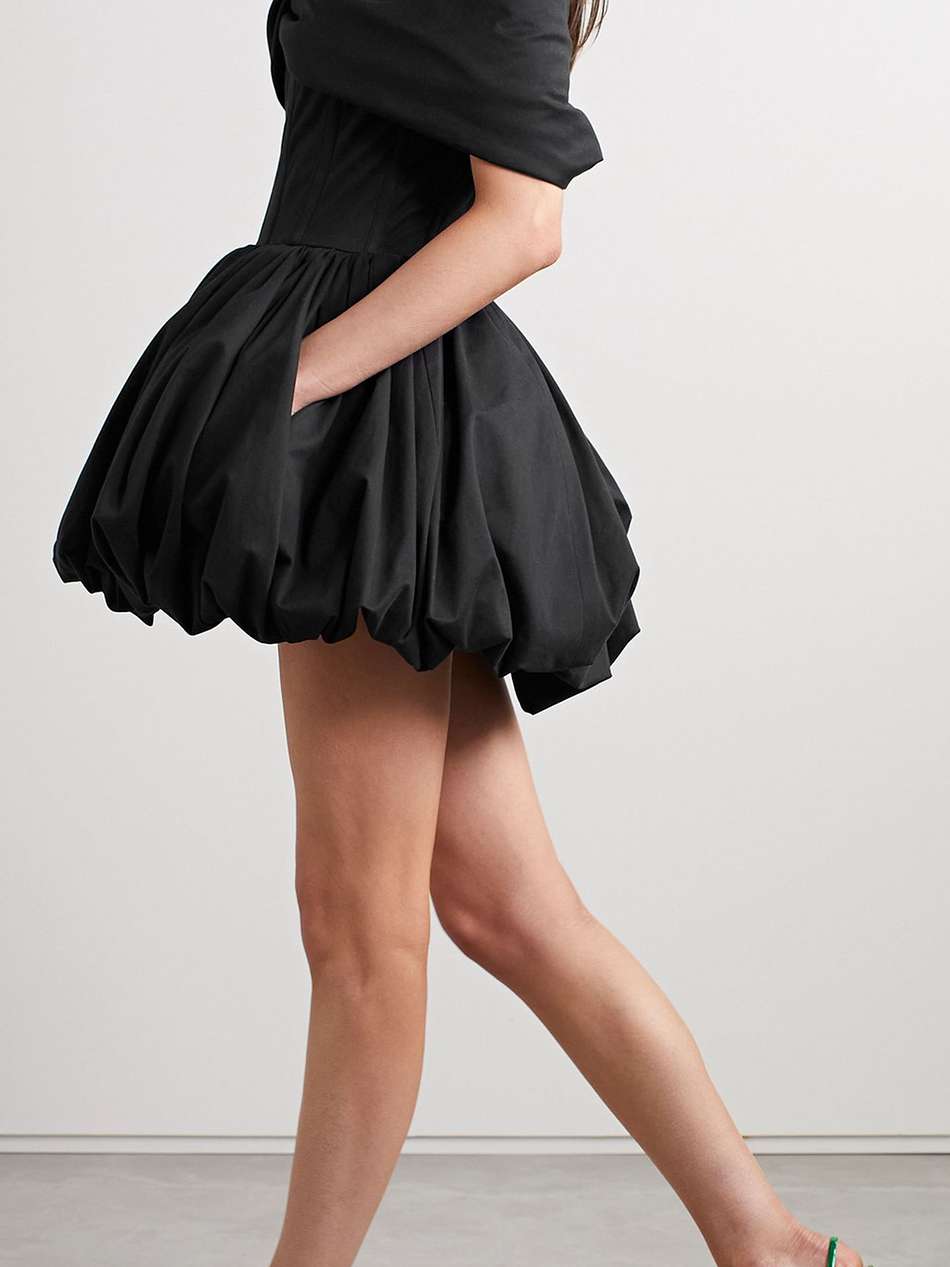 pippa off-the-shoulder cotton-blend poplin mini dress