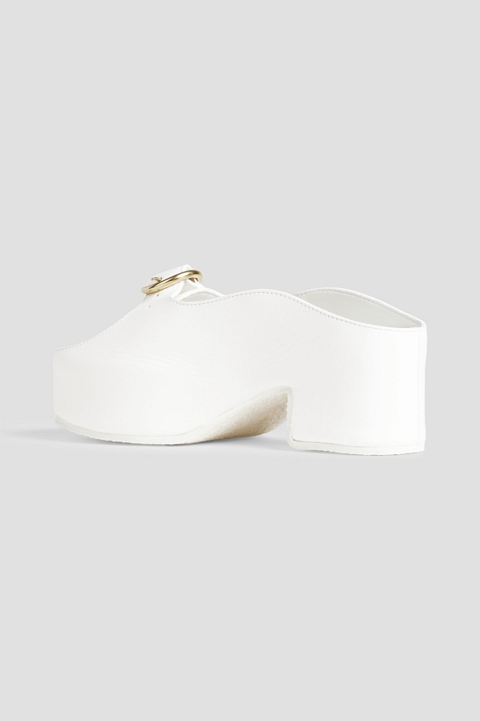 DRIES VAN NOTEN BUCKLED LEATHER PLATFORM MULES 3074457345635803634