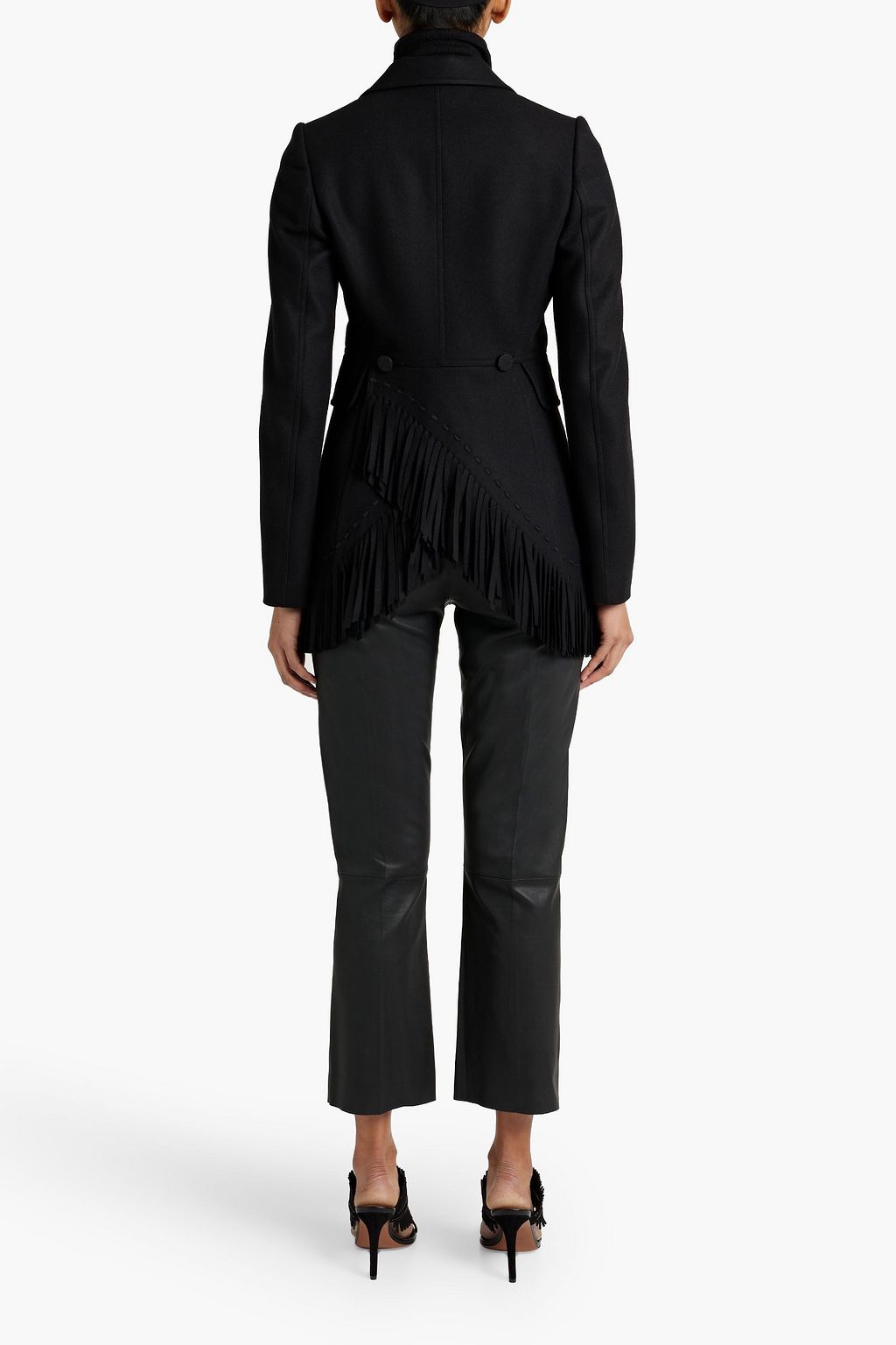 ALAÏA Fringed wool and cashmere-blend blazer