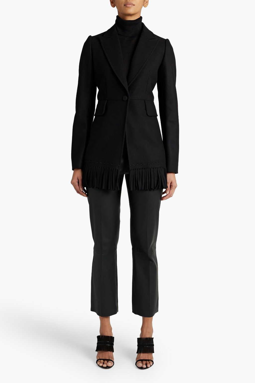 ALAÏA Fringed wool and cashmere-blend blazer