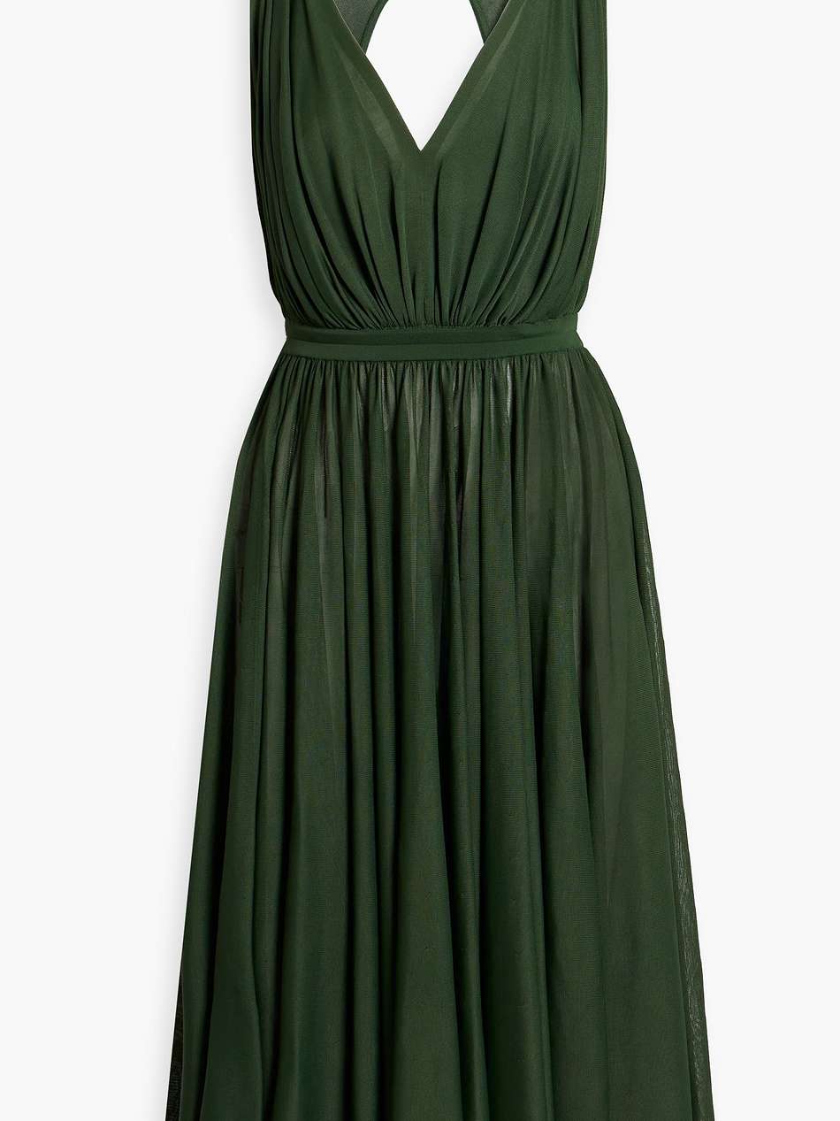 cutout gathered knitted dress