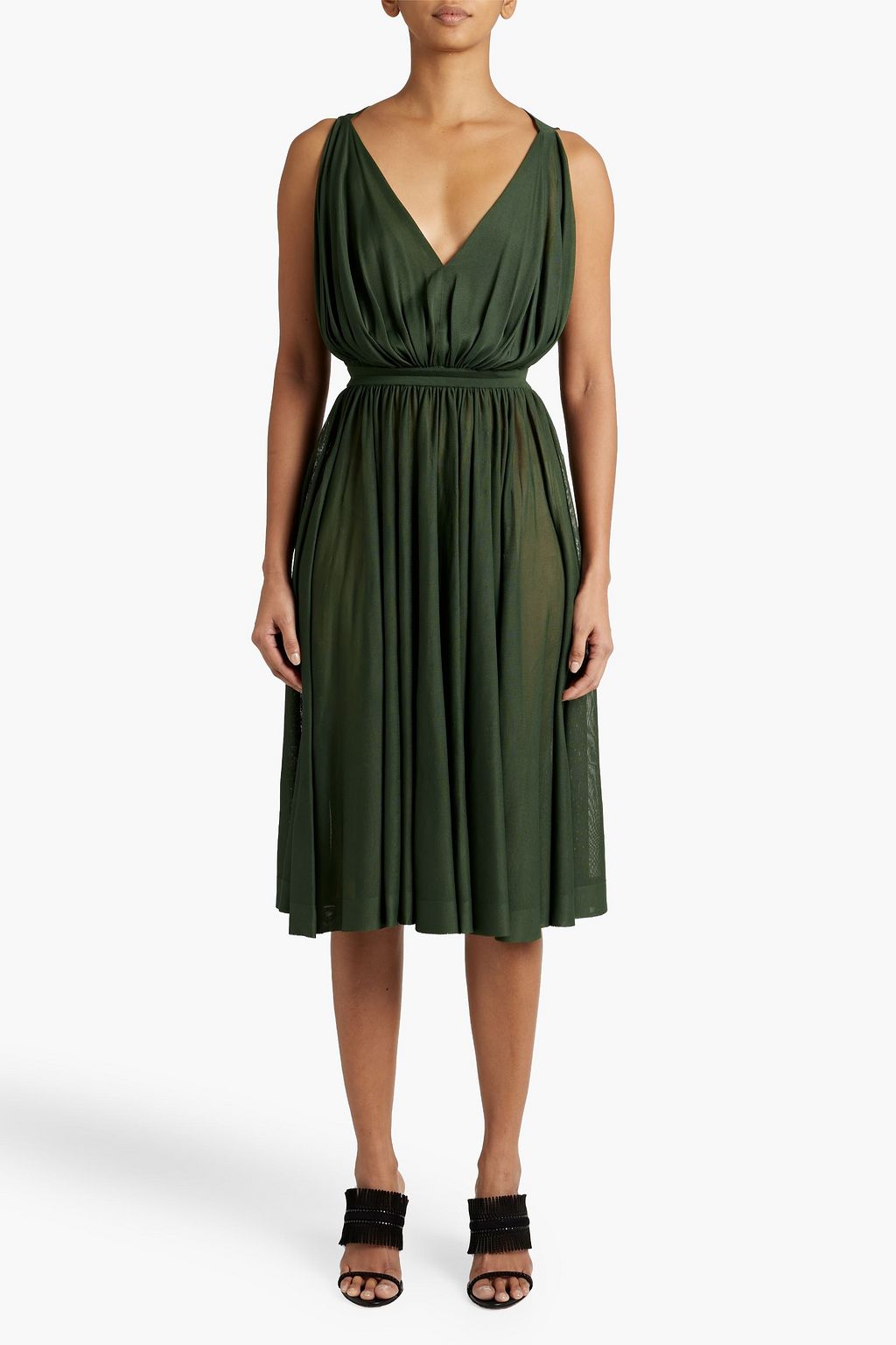 ALAÏA Cutout gathered knitted dress