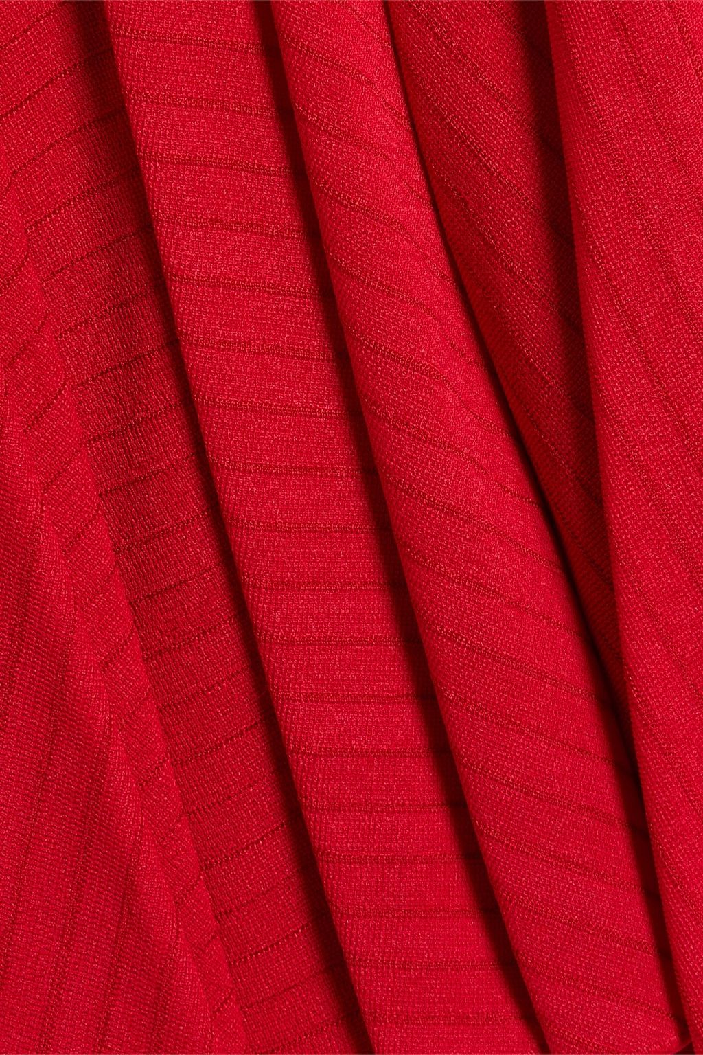 ALAÏA Crepe-paneled ribbed-knit mini dress