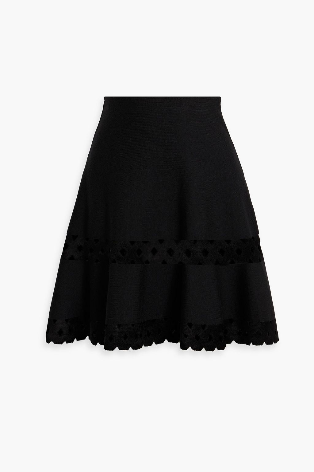 ALAÏA Laser-cut wool-blend mini skirt | THE OUTNET