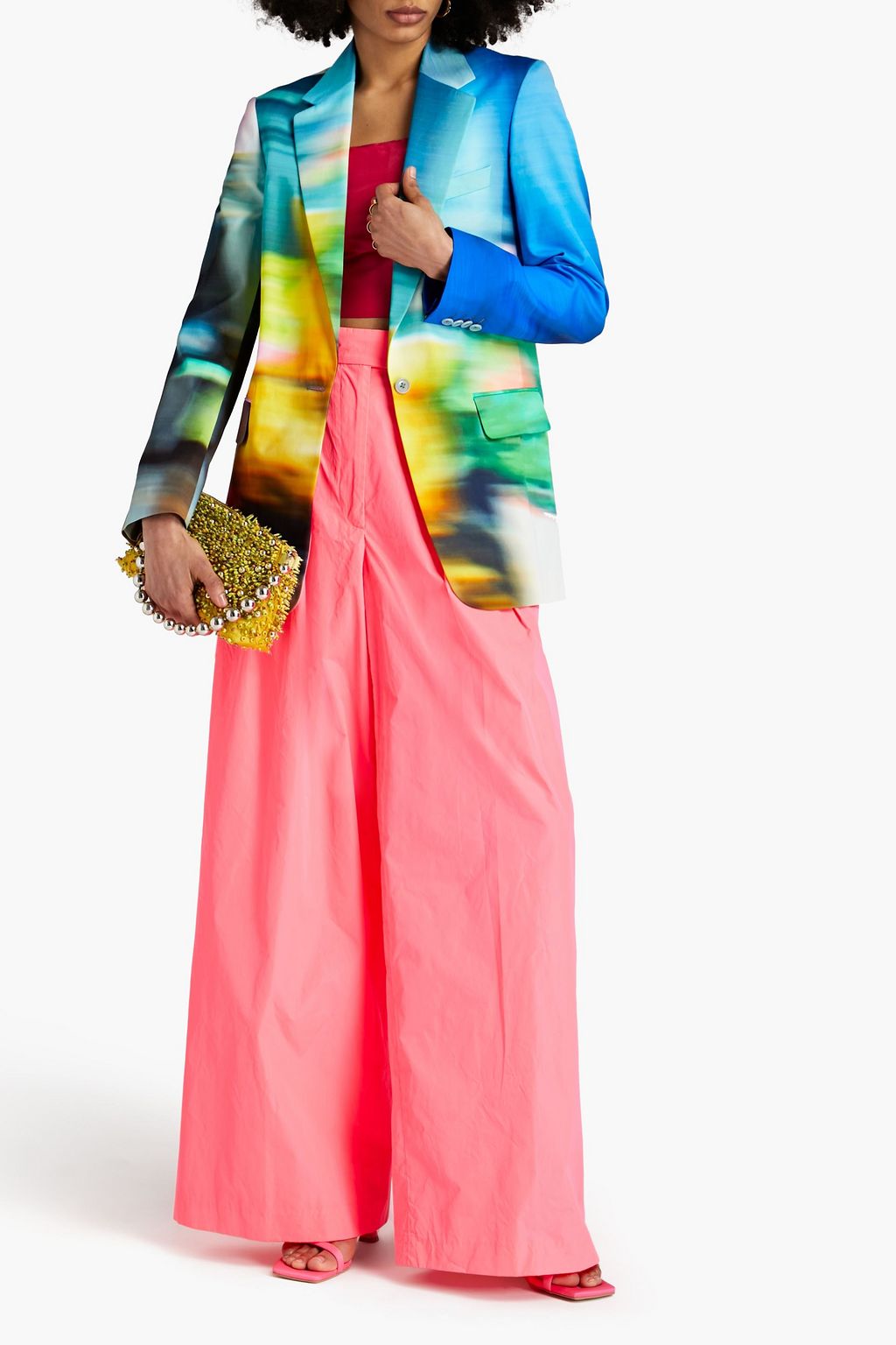 DRIES VAN NOTEN Printed satin blazer
