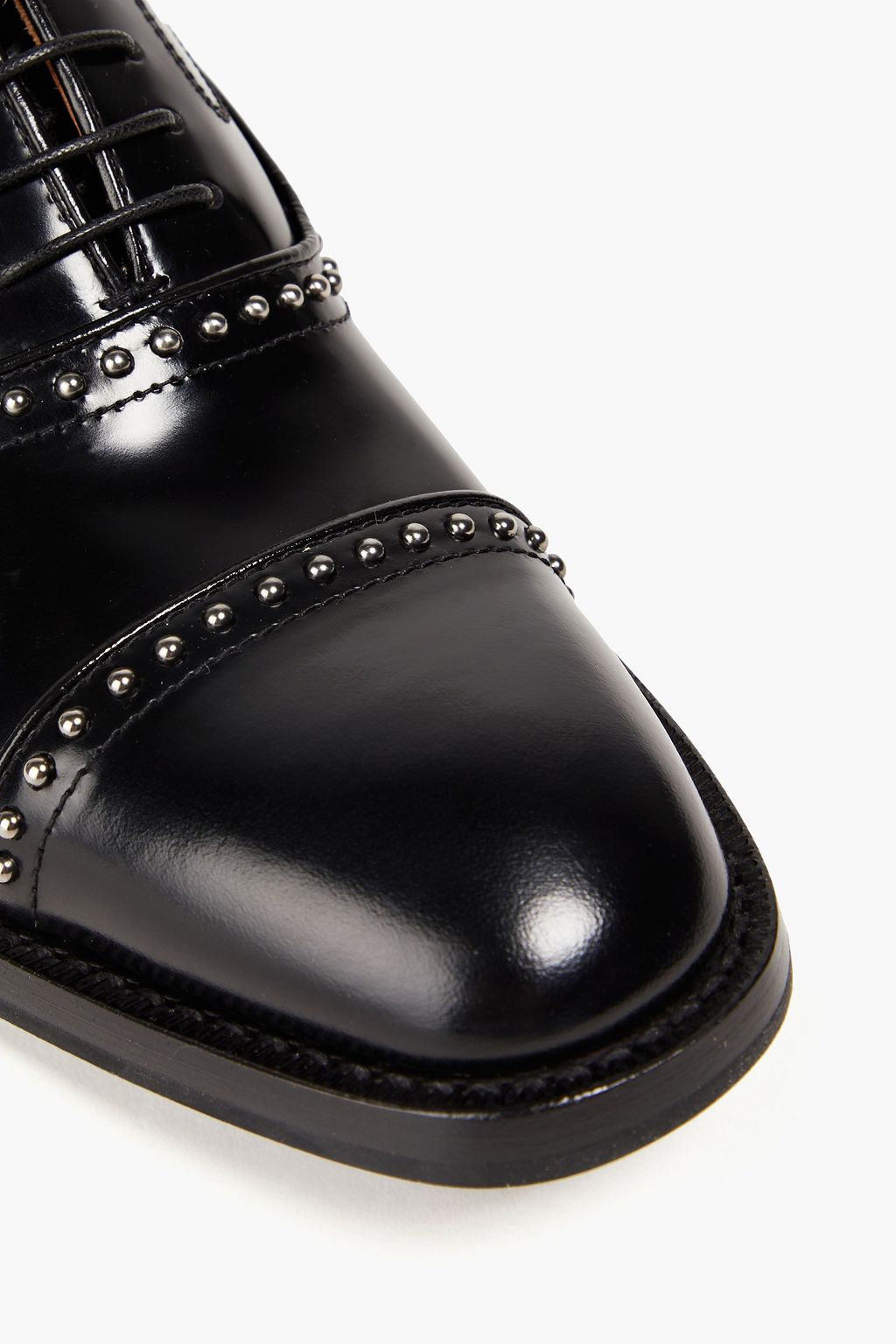 CHURCH'S Anna studded glossed-leather brogues