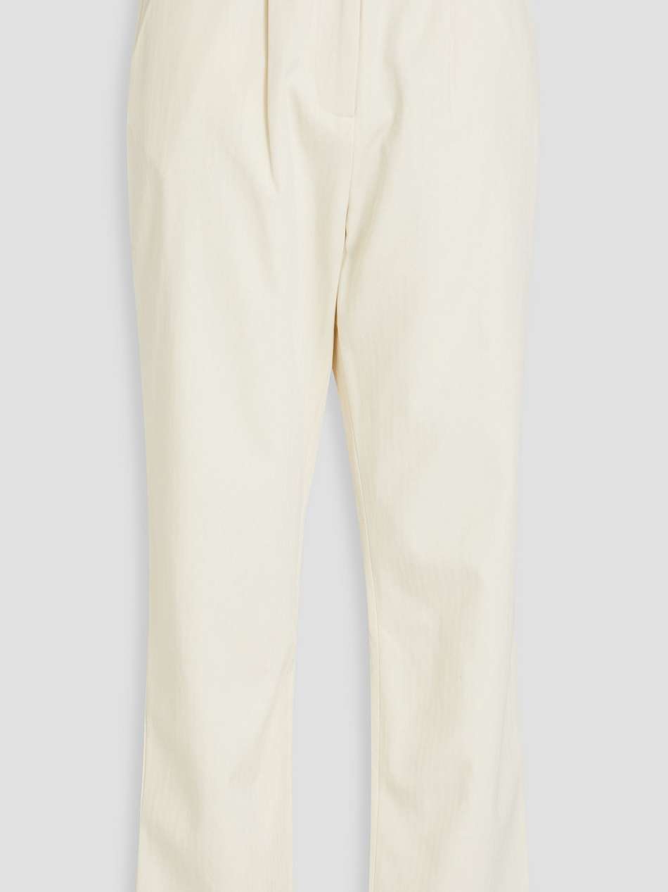 dita pleated tencel™ and cotton-blend jacquard straight-leg pants