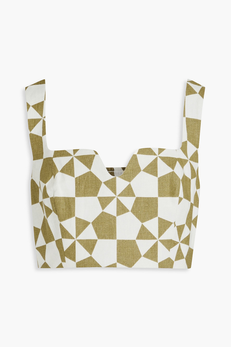 Mara Hoffman Jini Cropped Oberteil Aus Hanf Mit Print In Military-grün