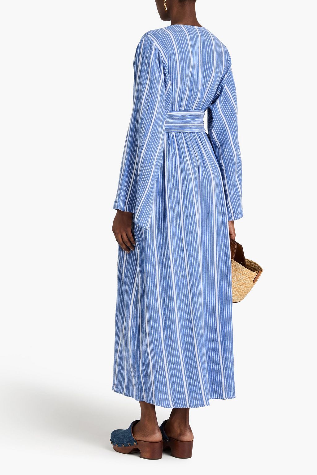 MARA HOFFMAN Blair belted striped cottongauze dress THE