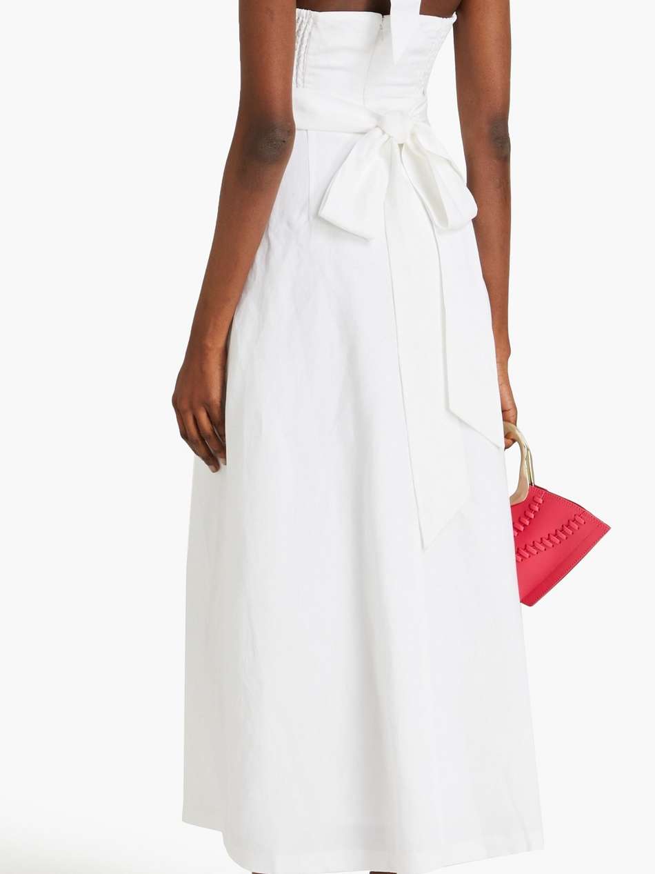 paula cutout tencel™-blend halterneck midi wrap dress