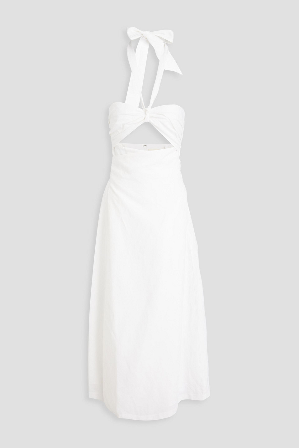 Mara Hoffman Paula Cutout Tencel™-blend Halterneck Midi Wrap Dress In Off-white