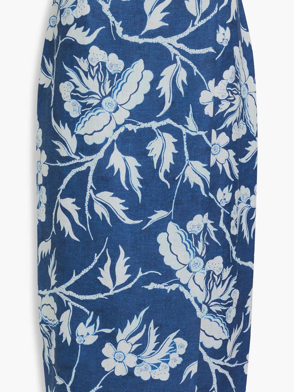 sunja wrap-effect hemp midi skirt