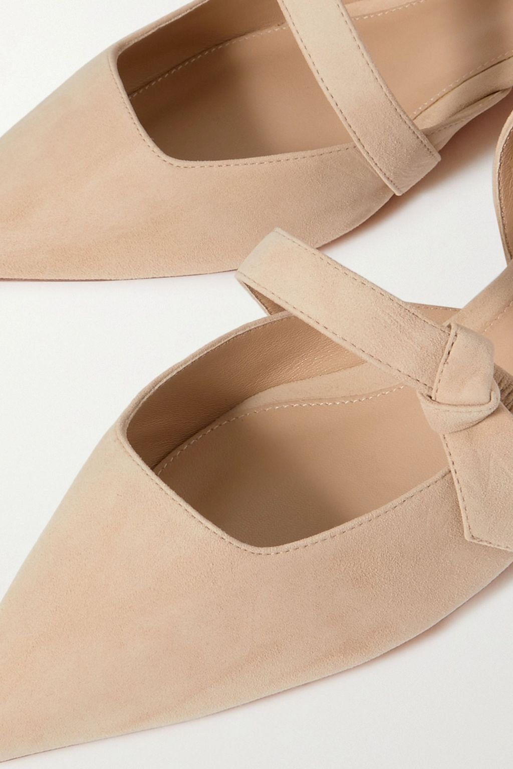 ALEXANDRE BIRMAN Asymmetric Clarita bow-detailed suede Mary Jane flats