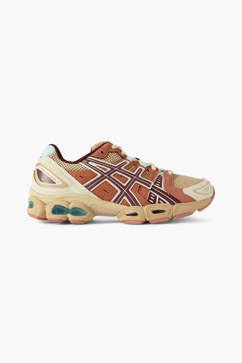 Asics Ub5-s Gel-nimbus 9 Faux Leather-trimmed Mesh Sneakers In Multicolor