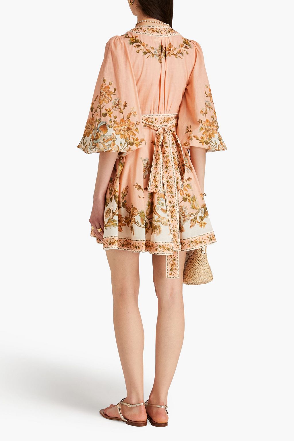ZIMMERMANN Floral-print cotton-voile mini wrap dress