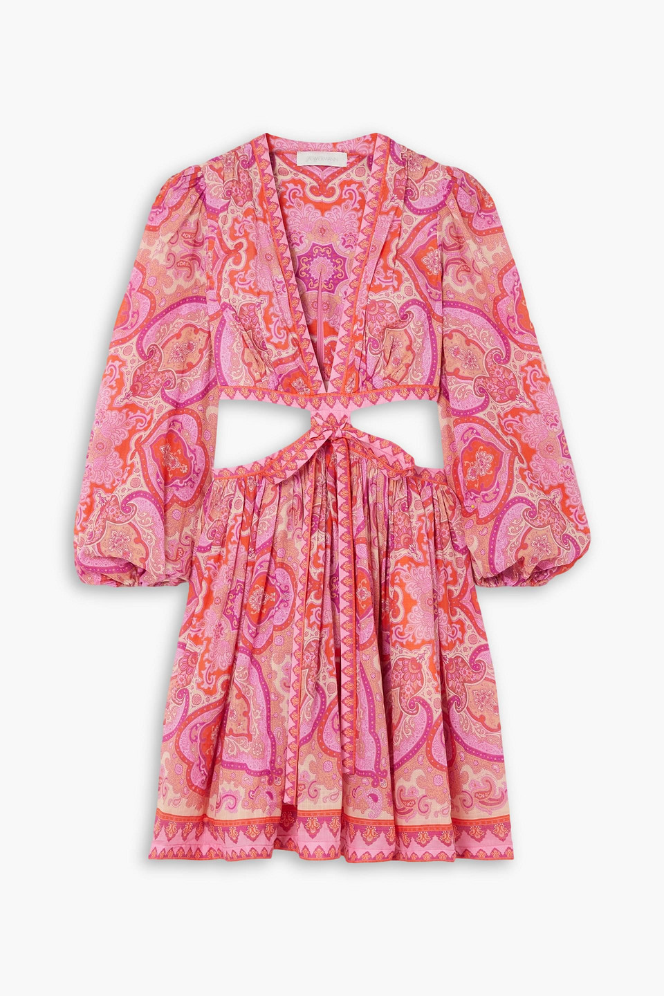 Zimmermann Halcyon Mini Dress In Pink