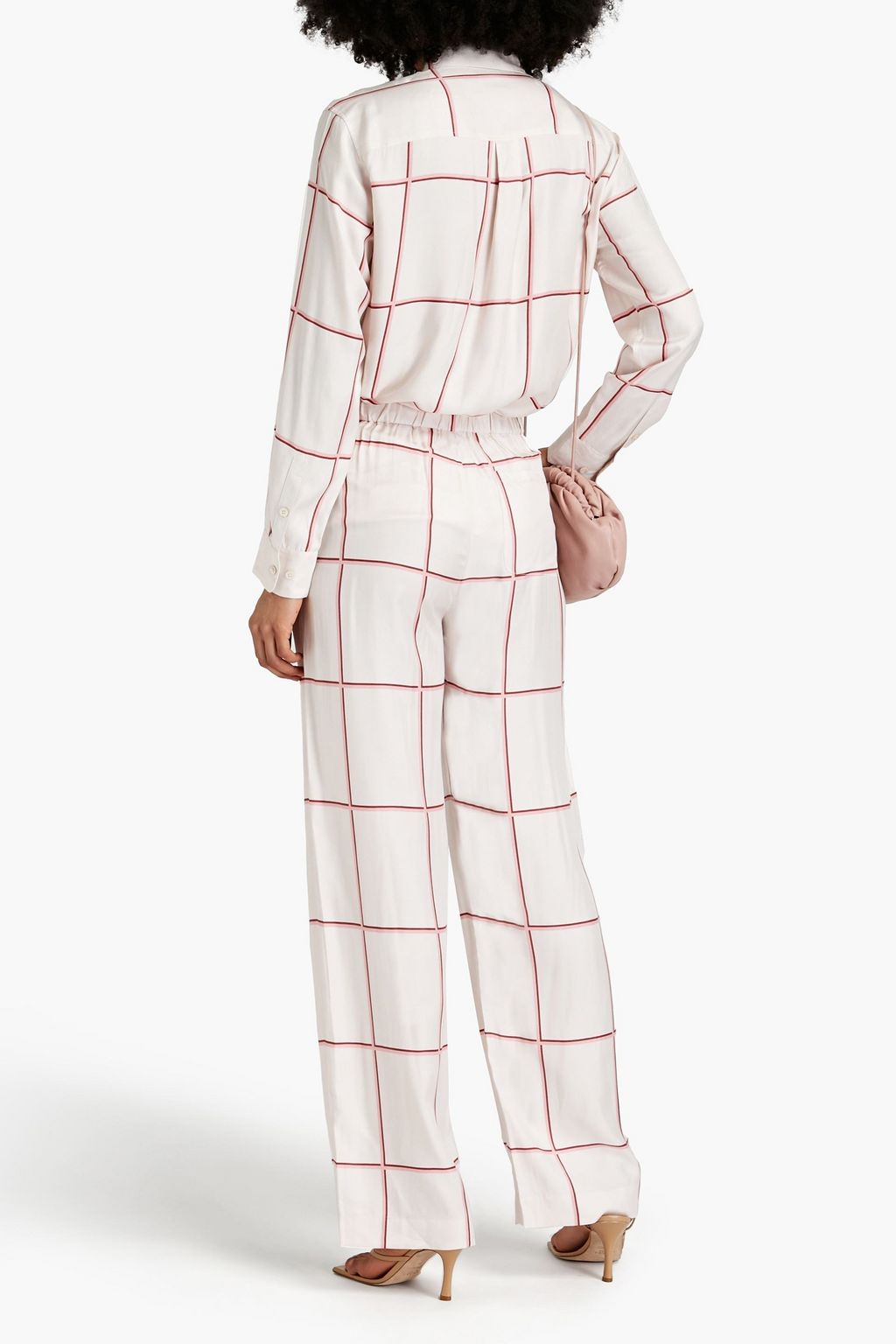 EQUIPMENT Aeslin checked satin wide-leg pants