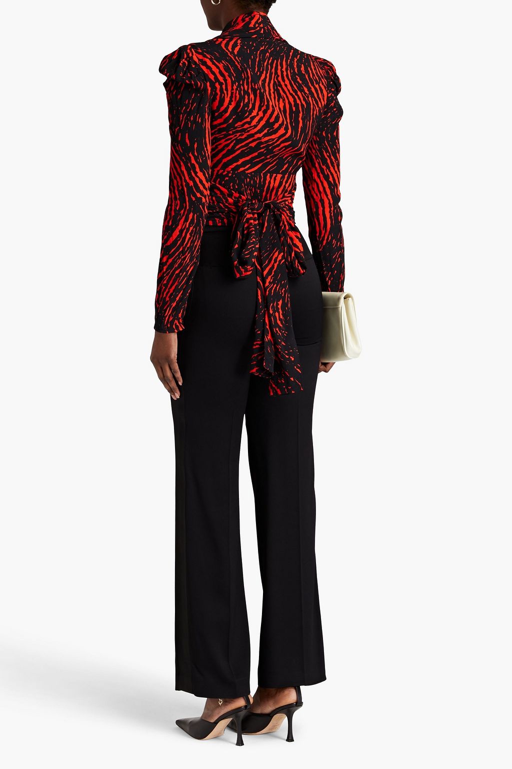 PROENZA SCHOULER Ruched printed crepe de chine top