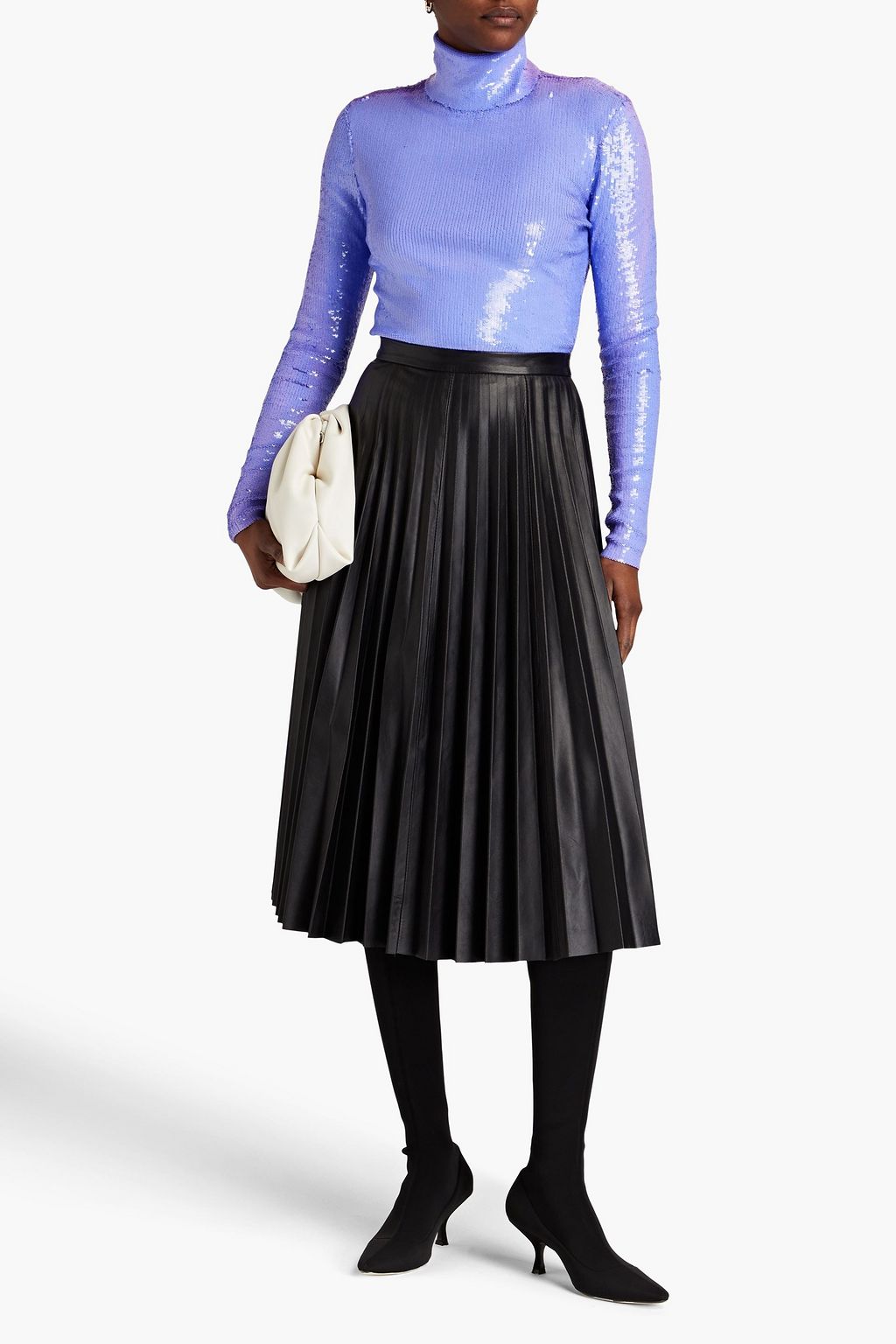 PROENZA SCHOULER توب من الجيرسي بياقة عالية مزين بالترتر