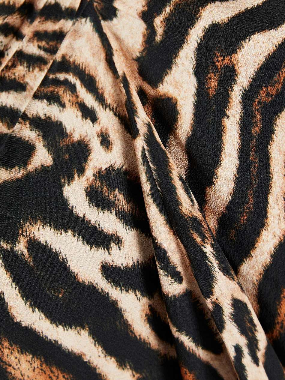 ruched leopard-print crepe de chine midi dress