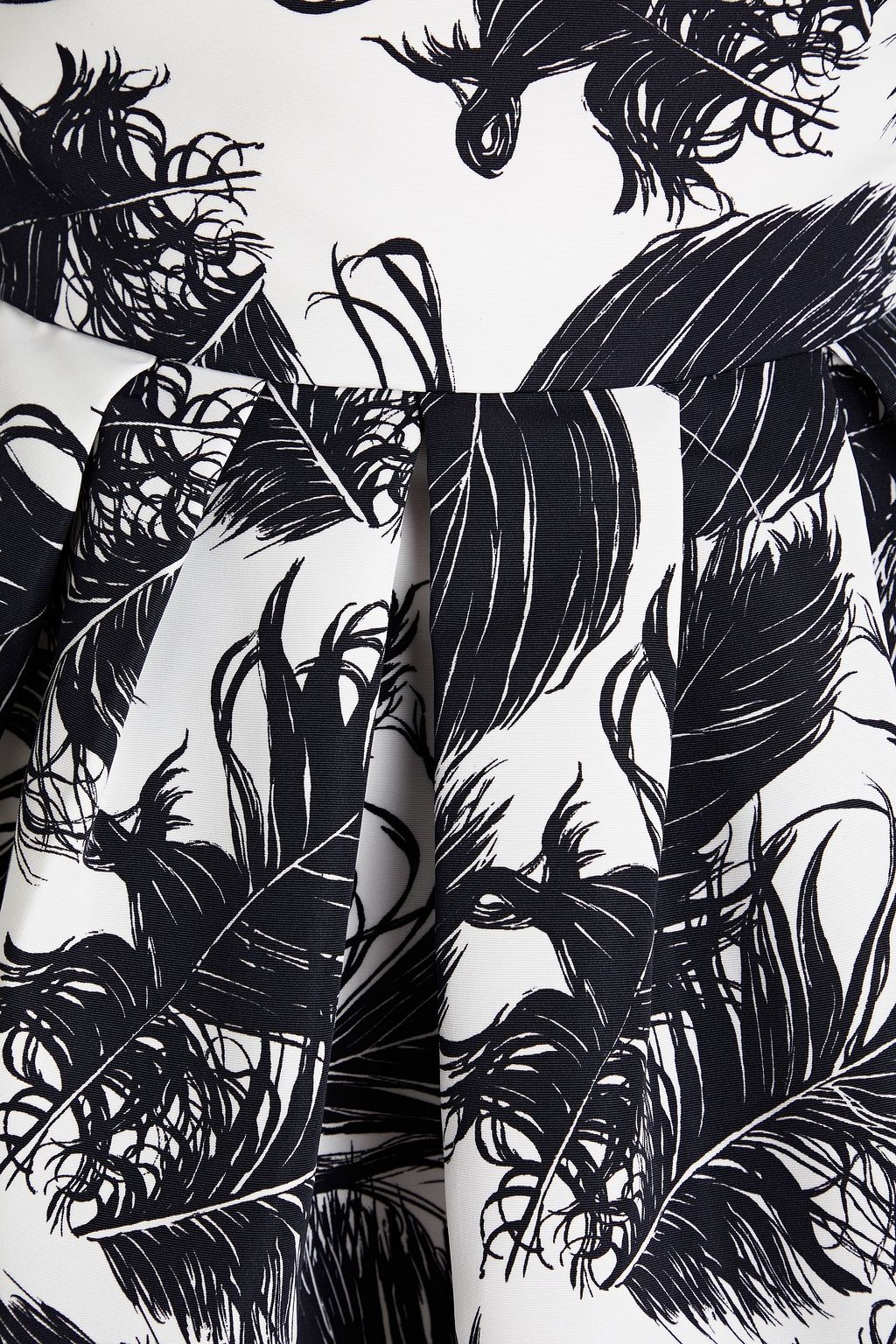 OSCAR DE LA RENTA Strapless print faille gown