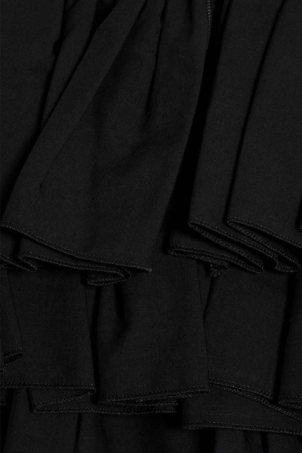 ALAÏA Cropped ruffled cotton-voile shirt