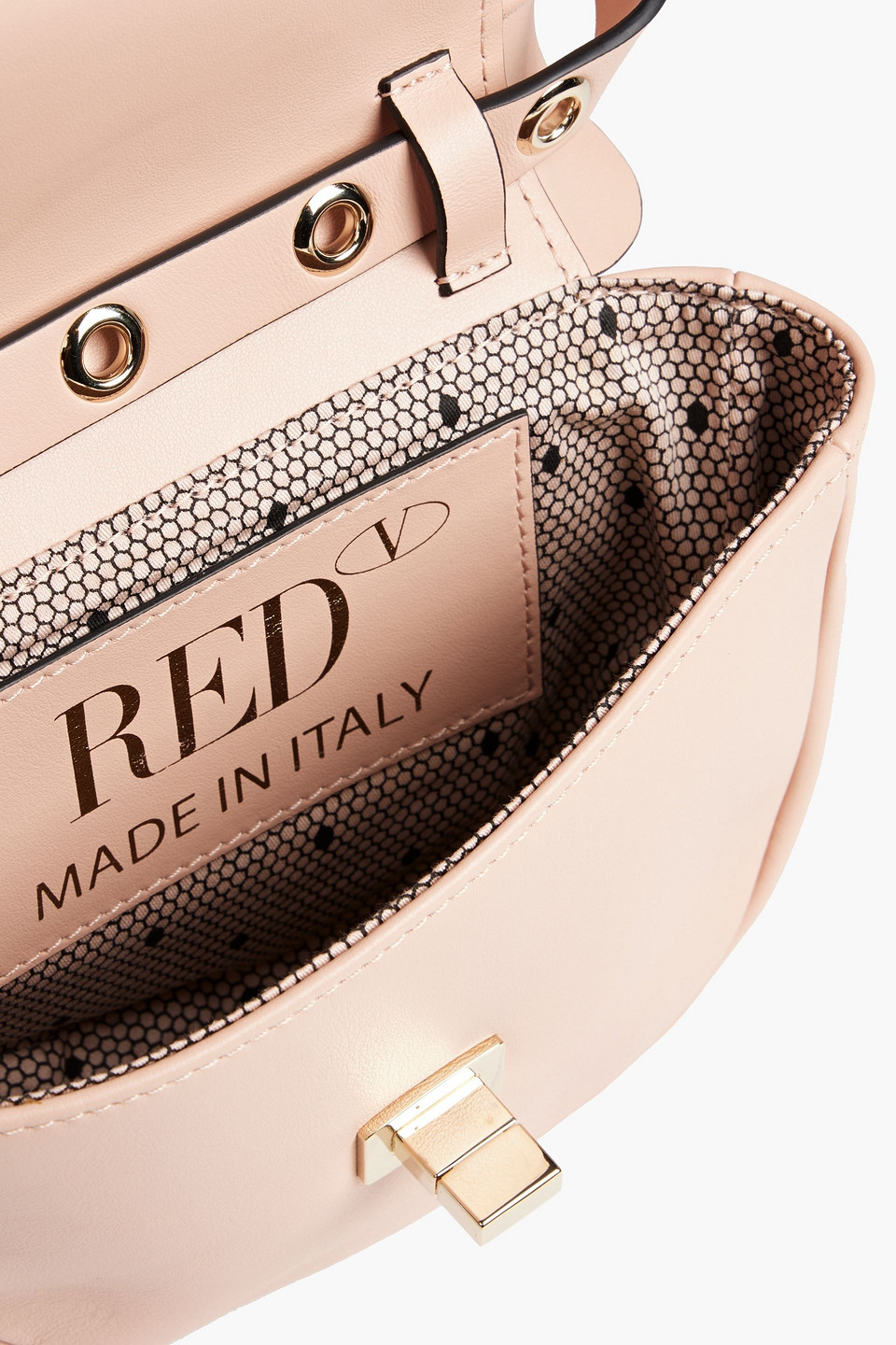 Redv Rock Ruffle Convertible Leather Belt Bag In Pastel Pink