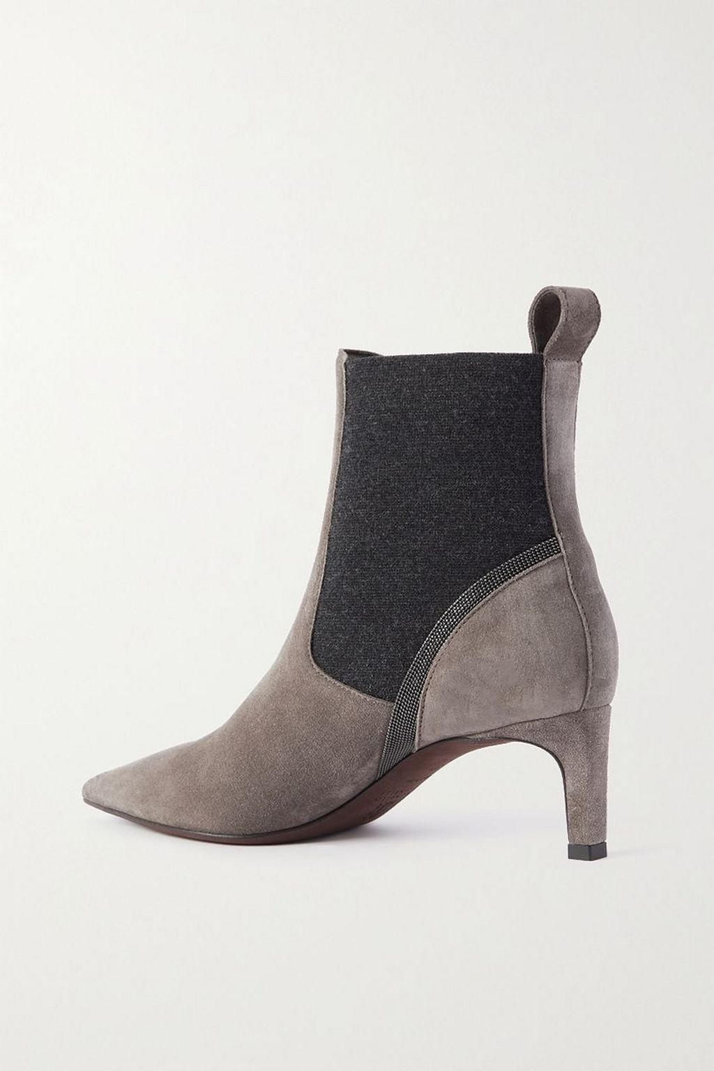 BRUNELLO CUCINELLI Bead-embellished suede ankle boots