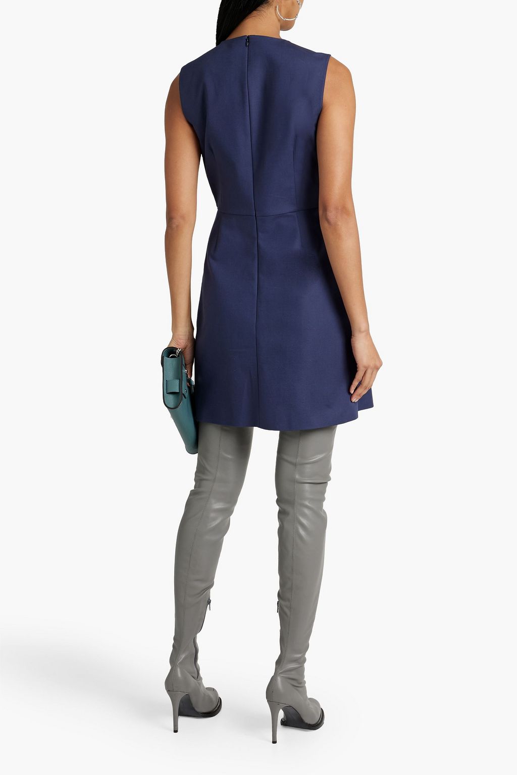 REDVALENTINO Bow-embellished stretch-cotton mini dress