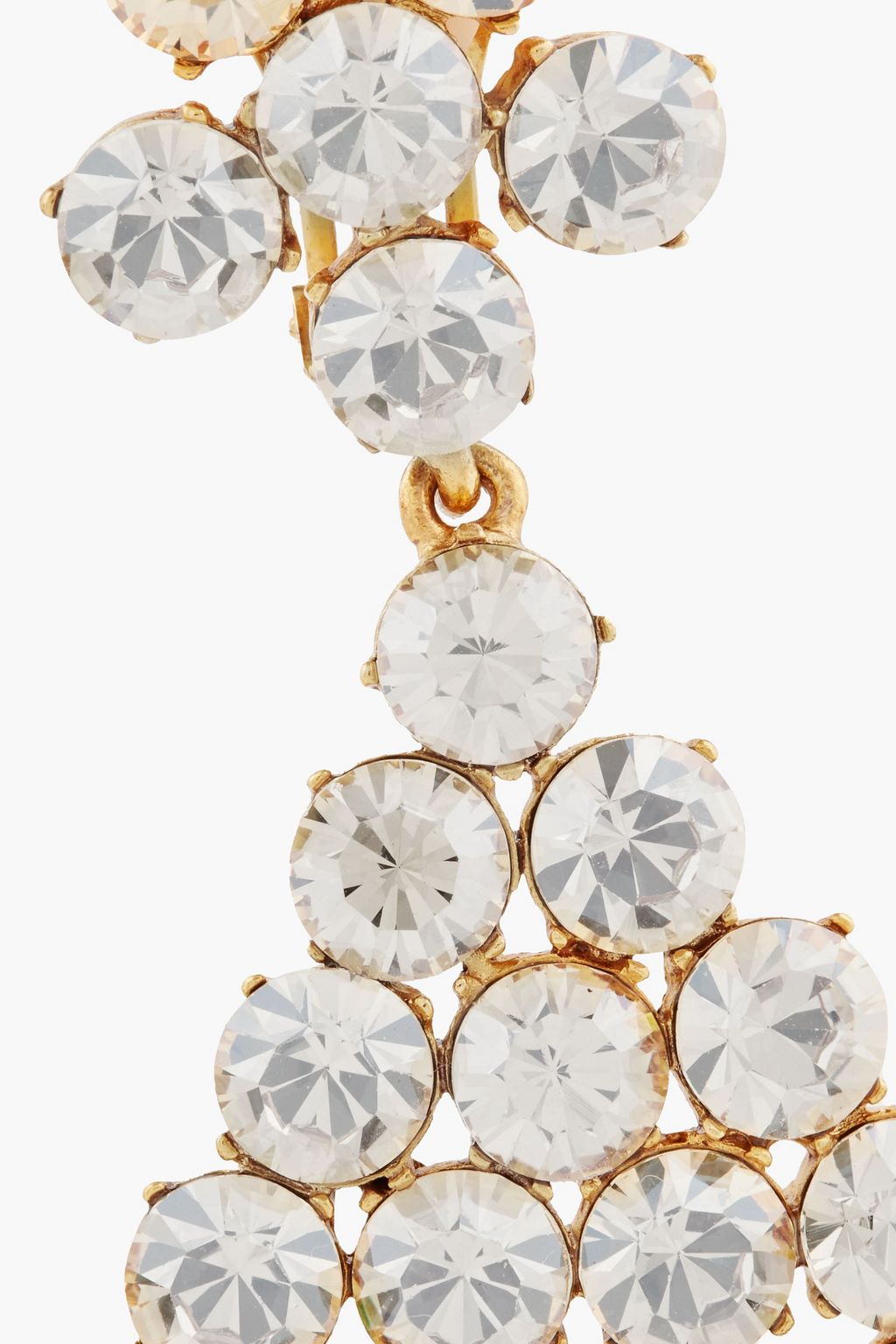 OSCAR DE LA RENTA Gold-tone crystal clip earrings